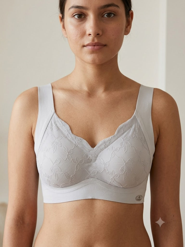 seamless full-coverage bra.