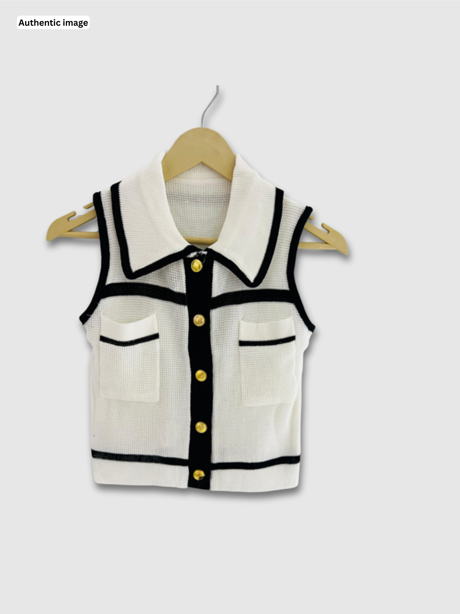 Double pocket kniiting top