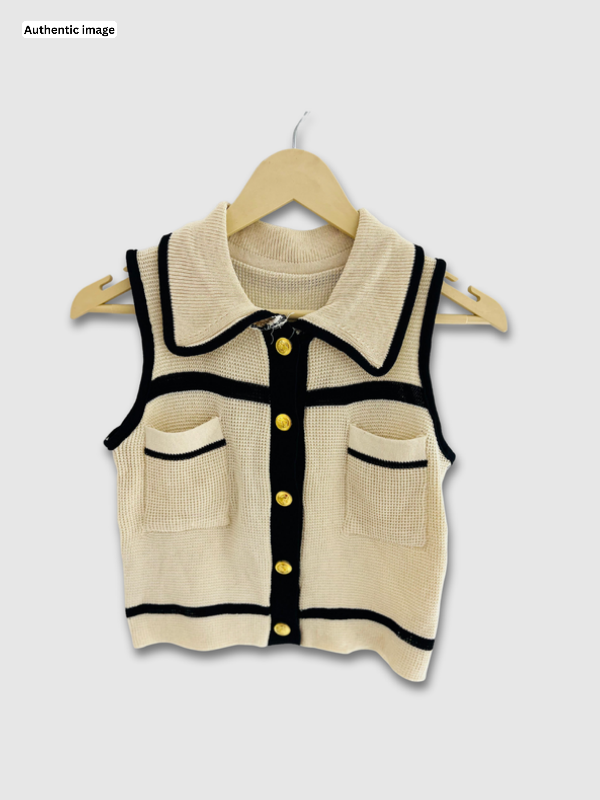 Double pocket kniiting top
