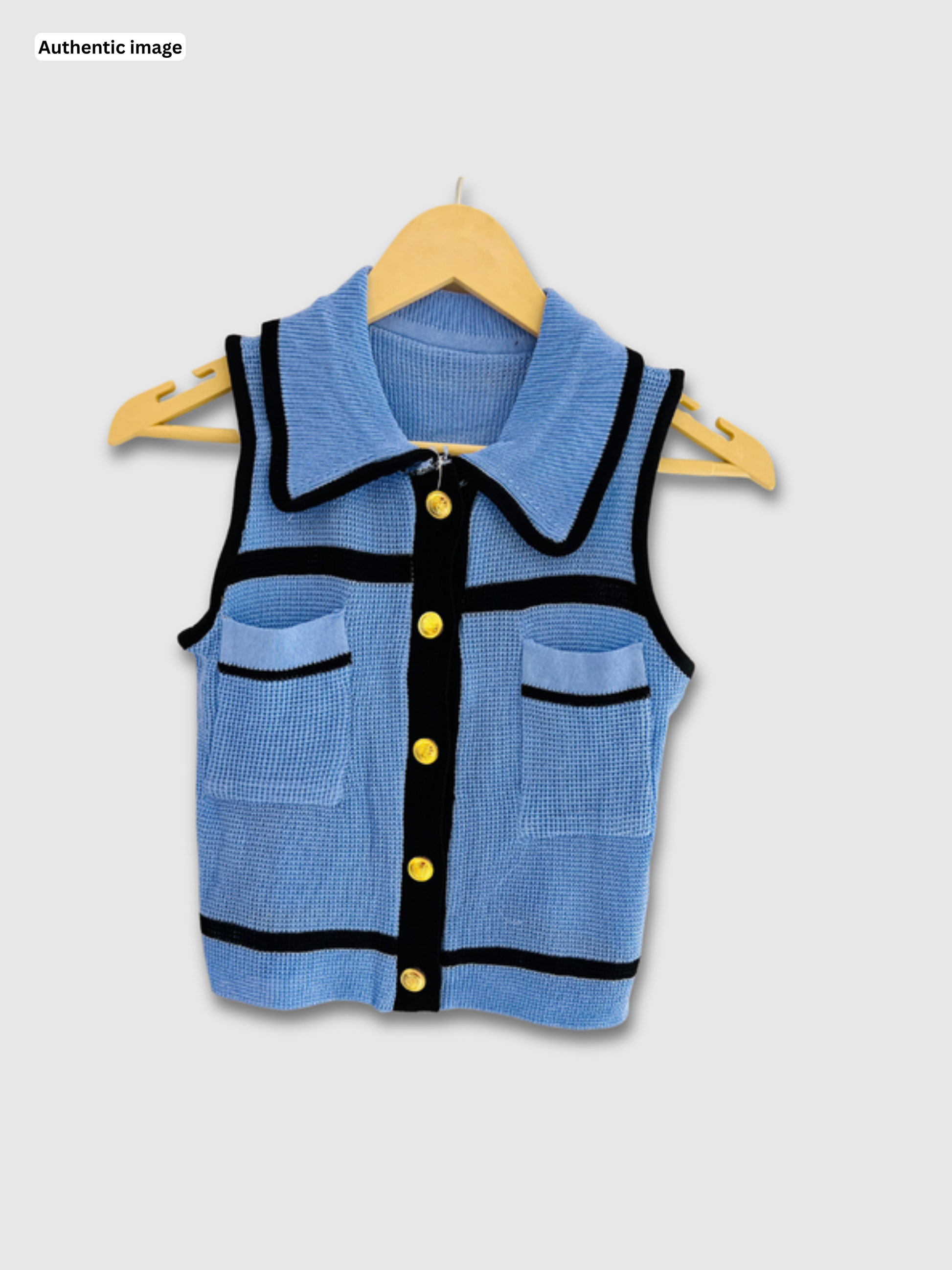 Double pocket kniiting top