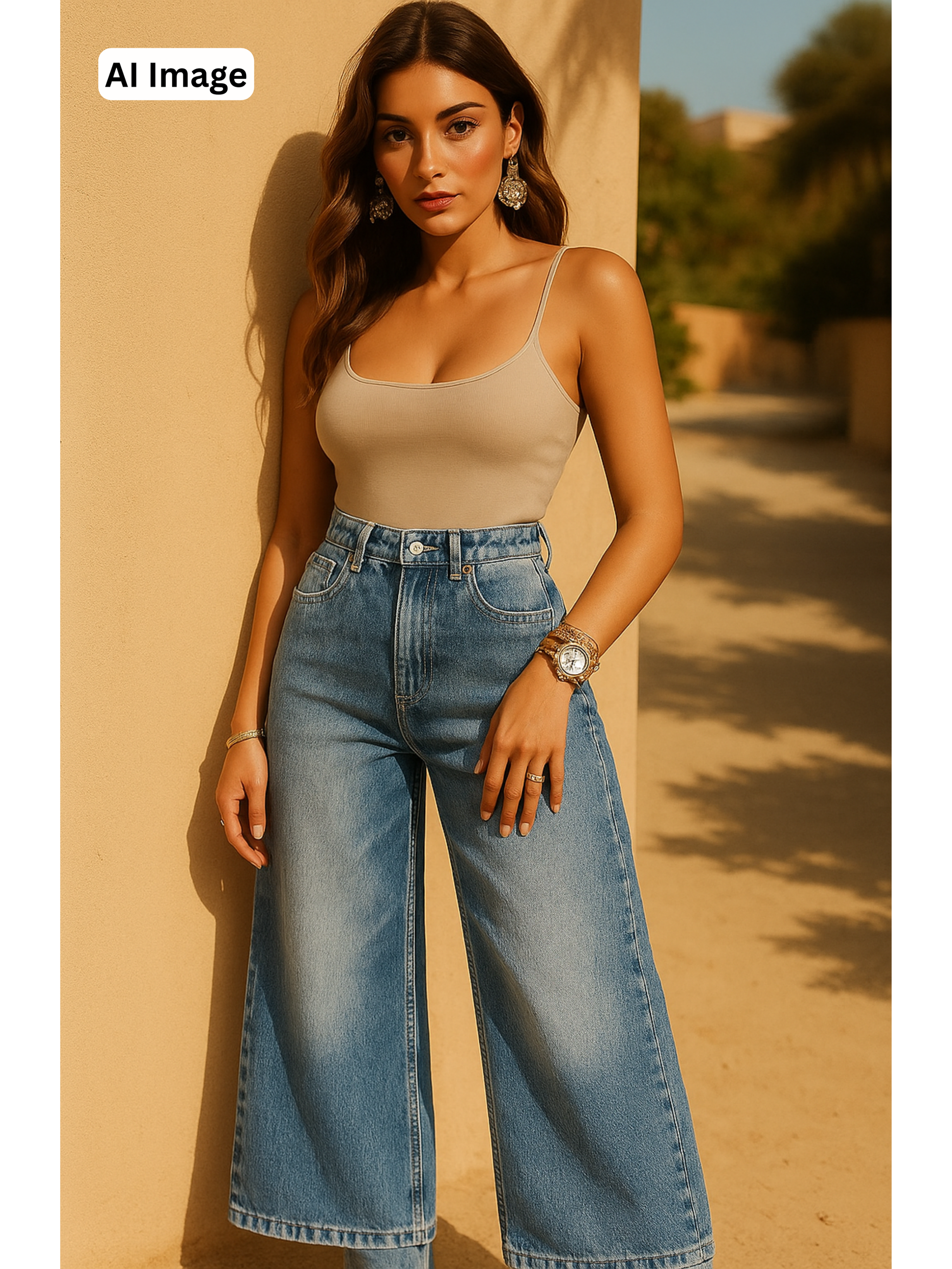 Wide Leg Jeans – Blue | LeelaStore