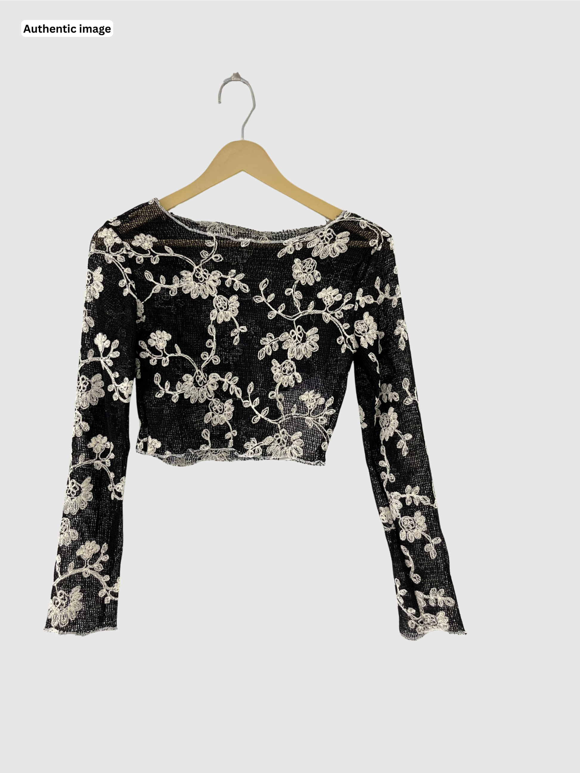 Flower Mesh Crop Top for Girls & Women – Trendy Party Wear