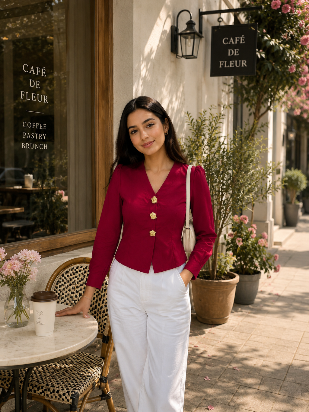 Kneeting full sleeves  v neck top