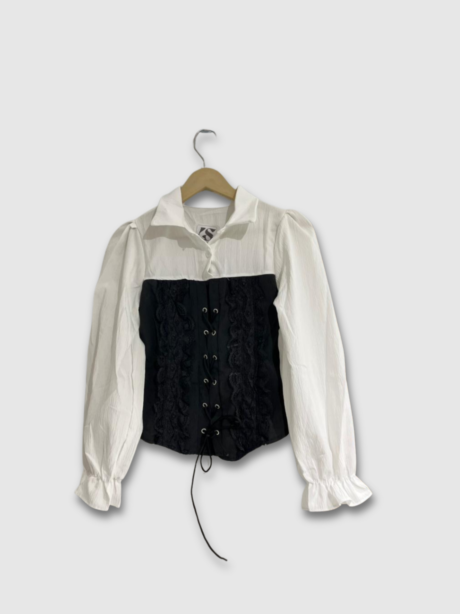 Floral Jacquard Lace-Up Front Top for Women – Free Size | LeelaStore