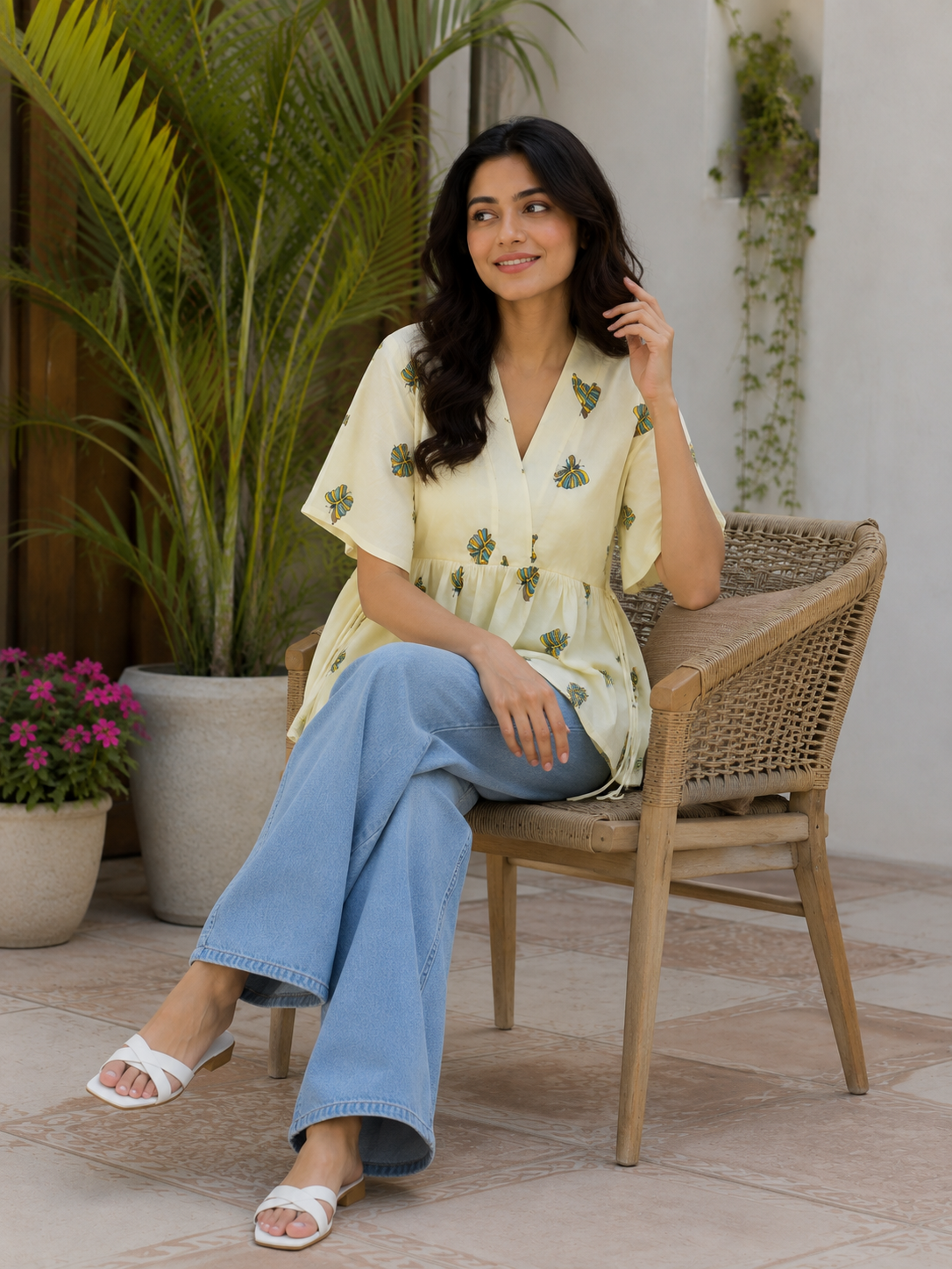 Printed Peplum Top