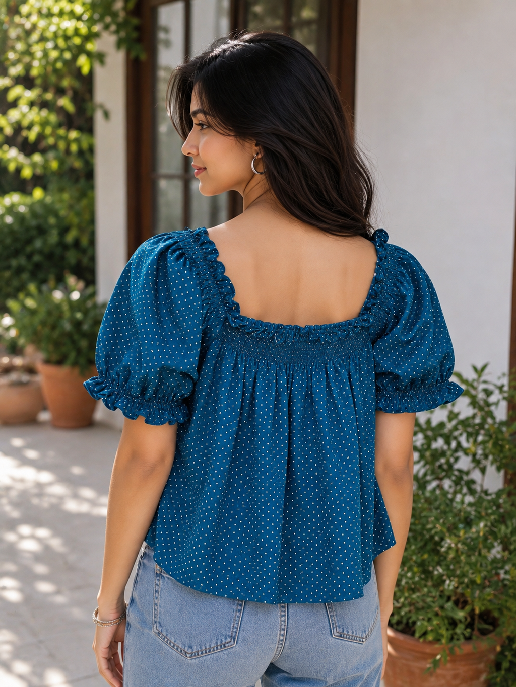 Blue crop top
