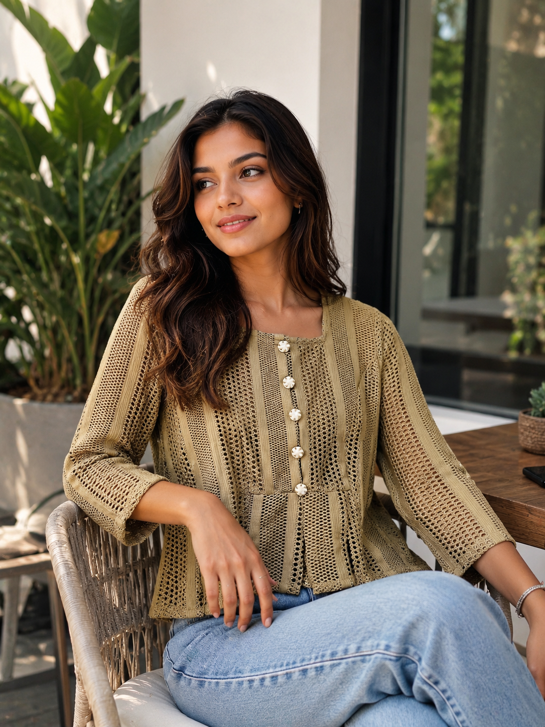 Women’s Lace Peplum Top