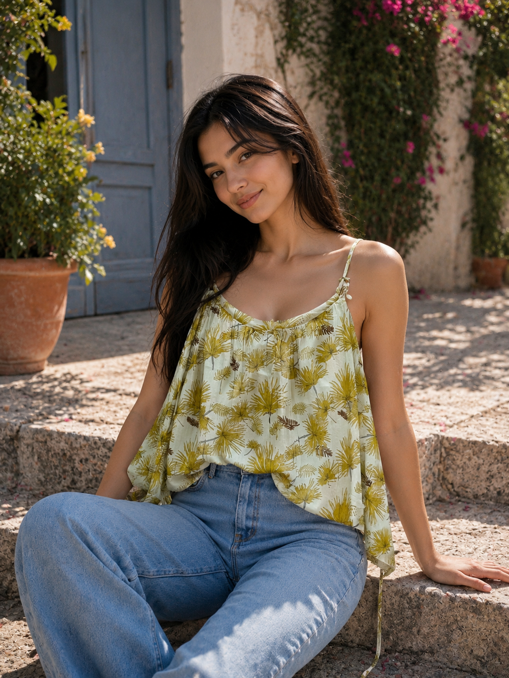 Women's Printed Flowy Cami Top