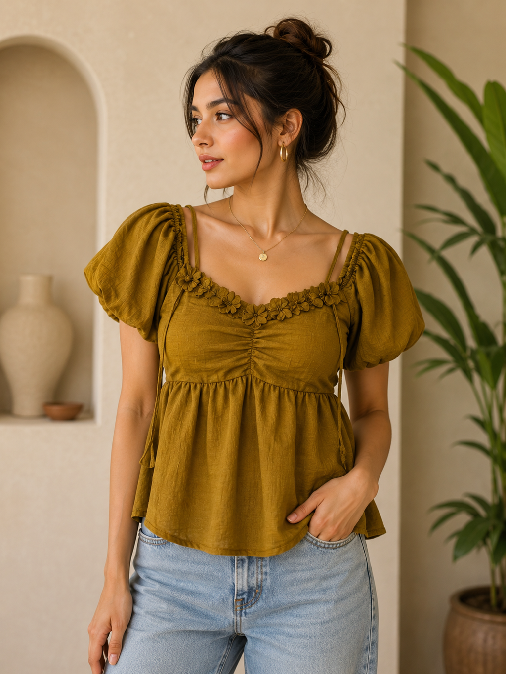 Top square neck