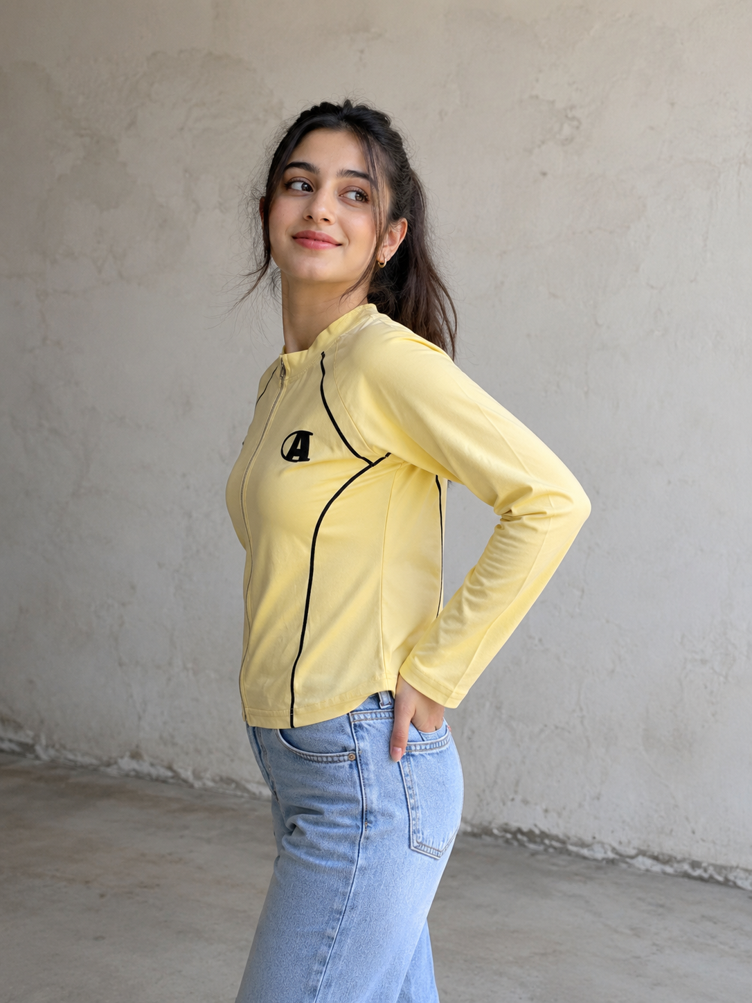 T shirt zipper full sleeves