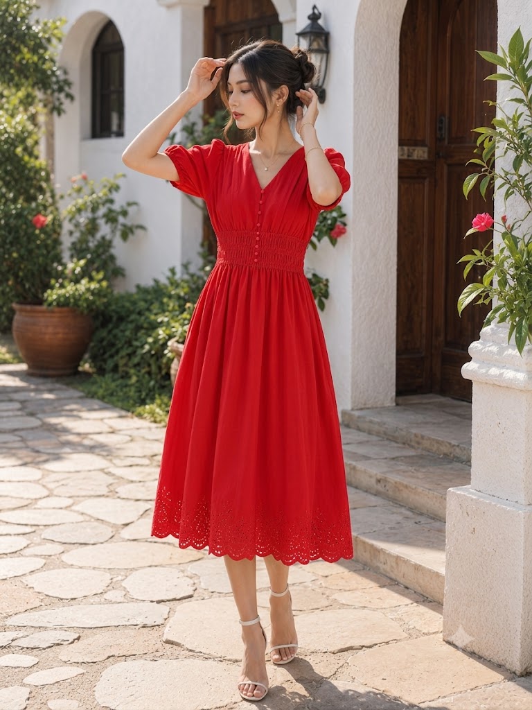 V Neck Long Lenth Dress