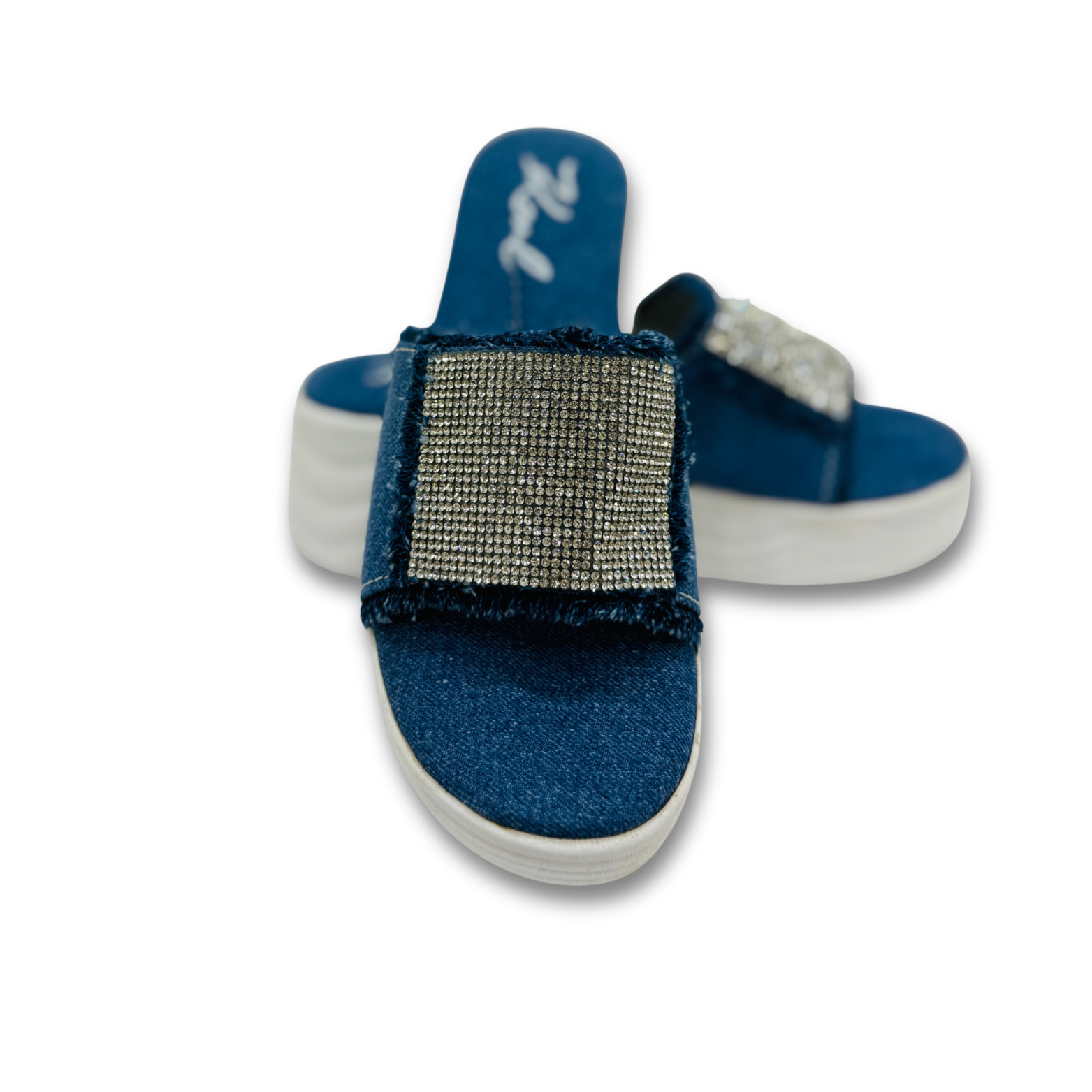 Stoned Blue Denim Sandals