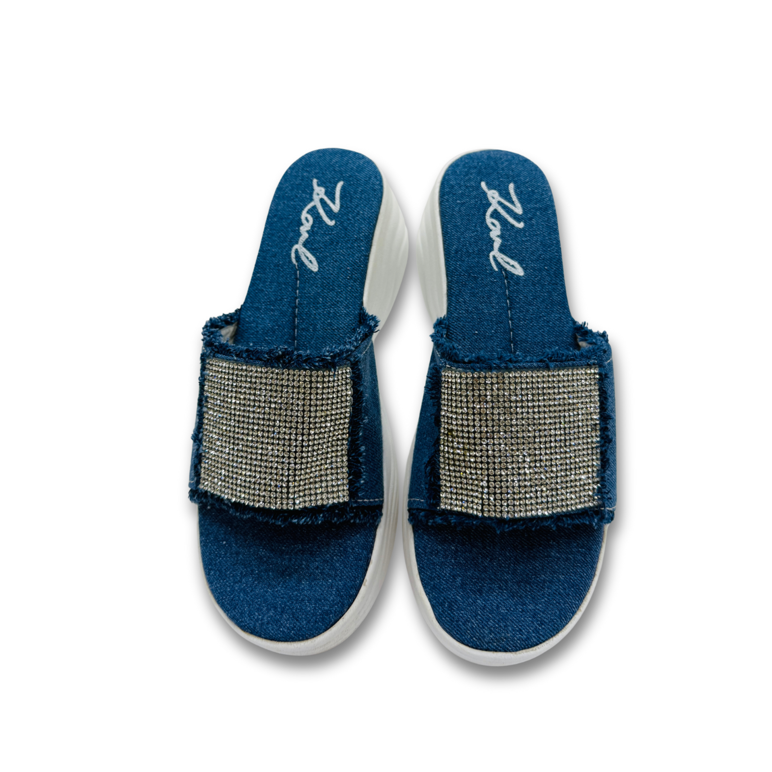 Stoned Blue Denim Sandals