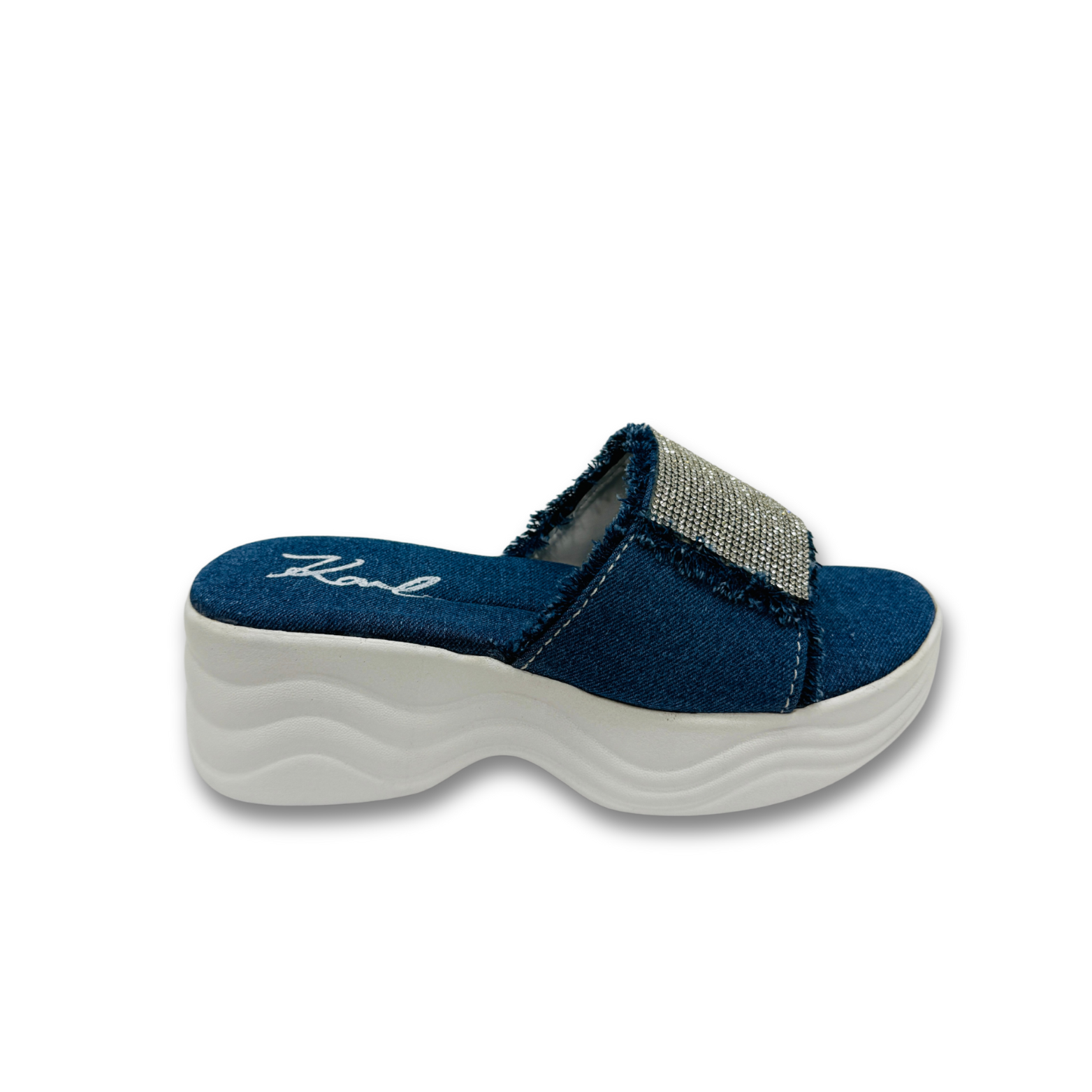 Stoned Blue Denim Sandals