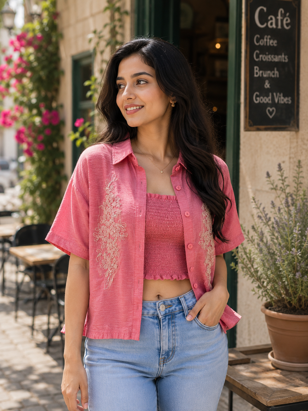 Two piece embellished shirt
