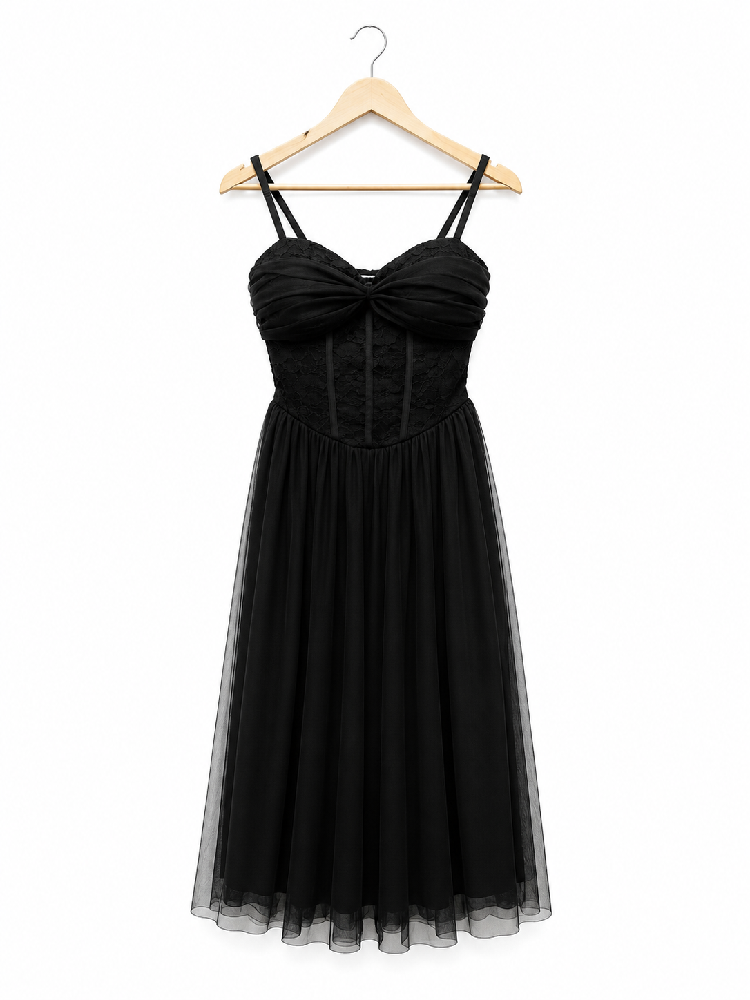 Women's Solid Shoulder Strap Calf Length Dress