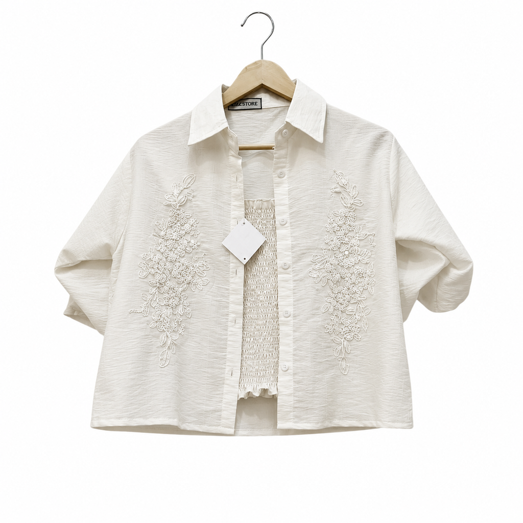 Two piece embellished shirt