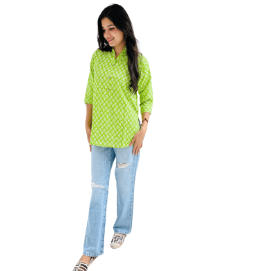 Green Printed Kurti