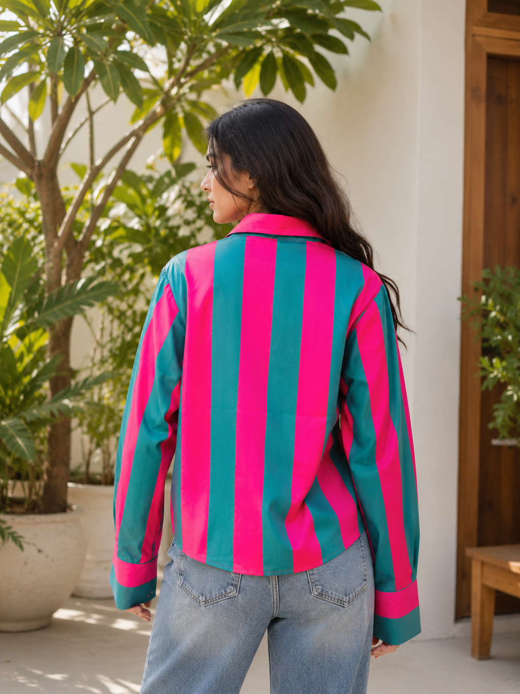 Multi  color Crop shirt
