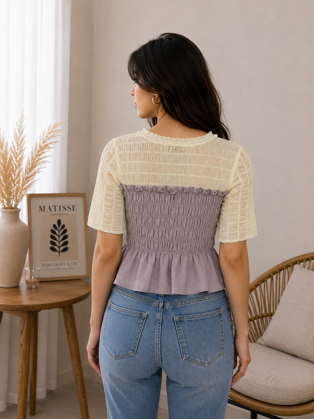 Smocked Peplum Top