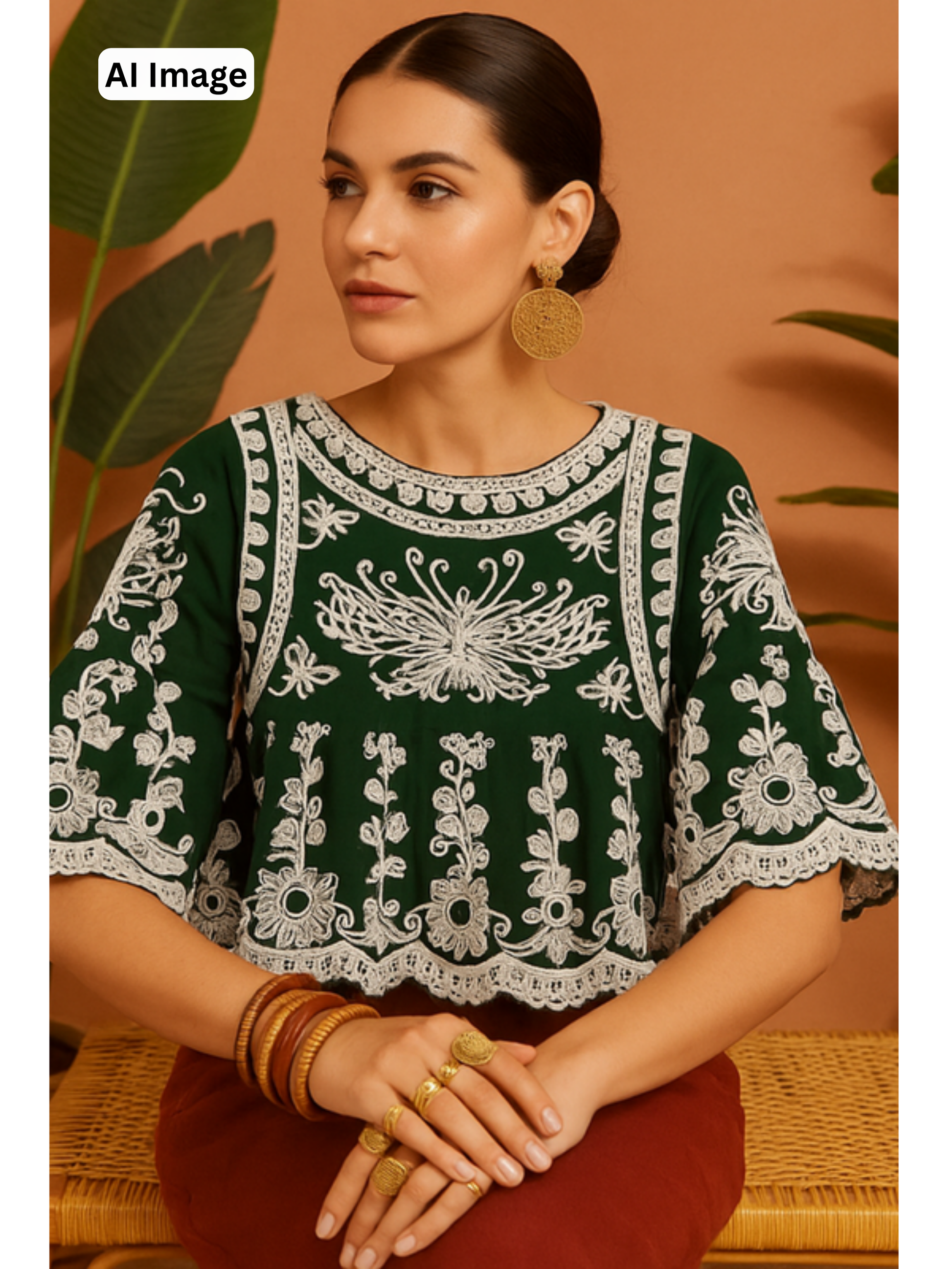 Embroidered Frok Top