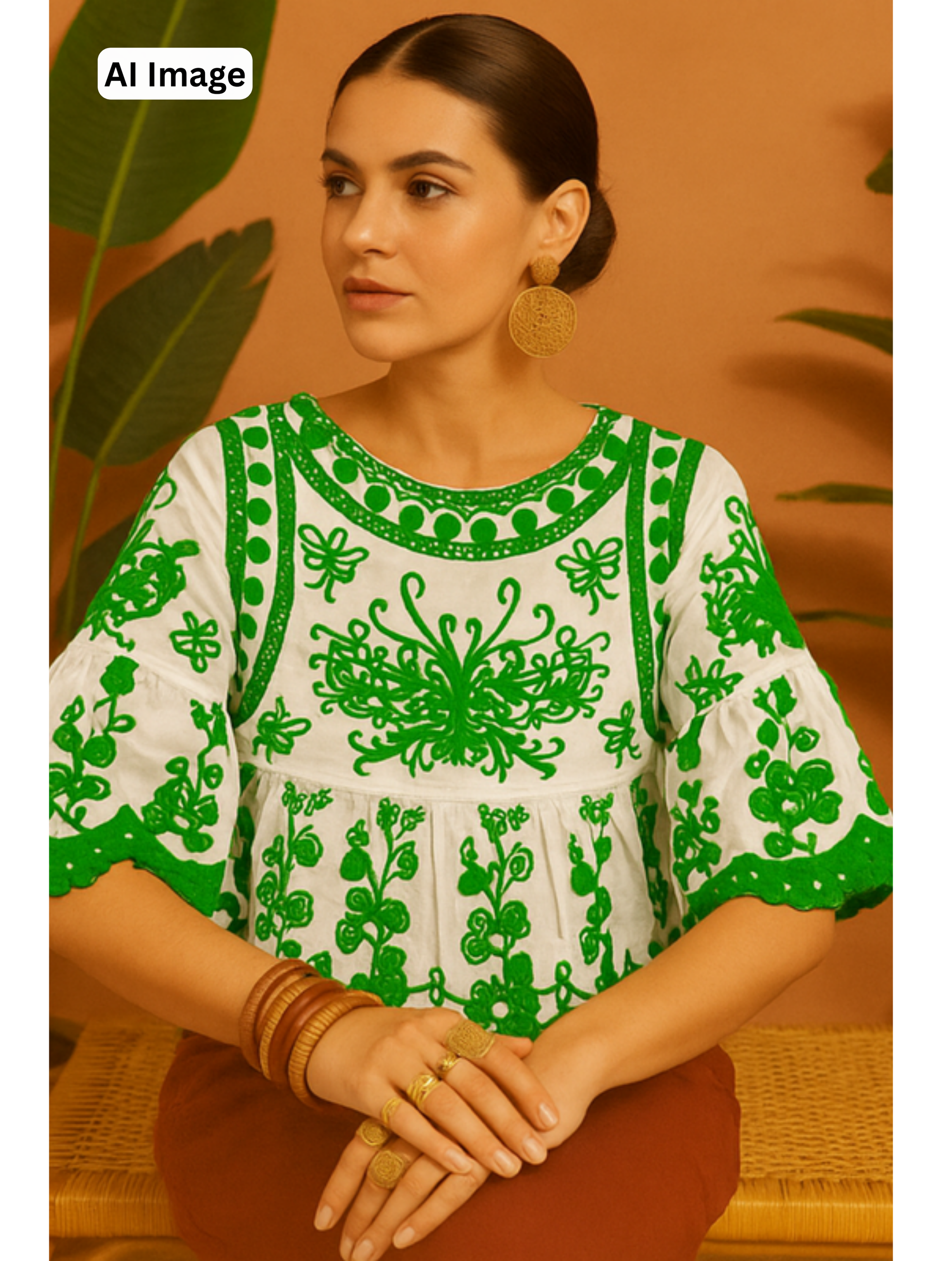 Embroidered Frok Top