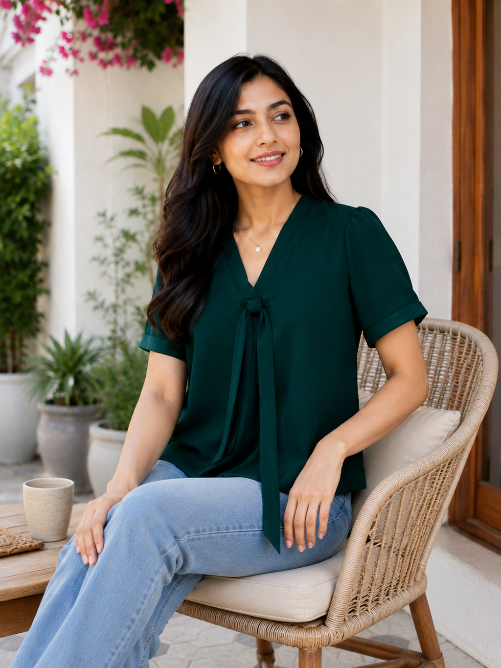 Women's Tie-Neck Top
