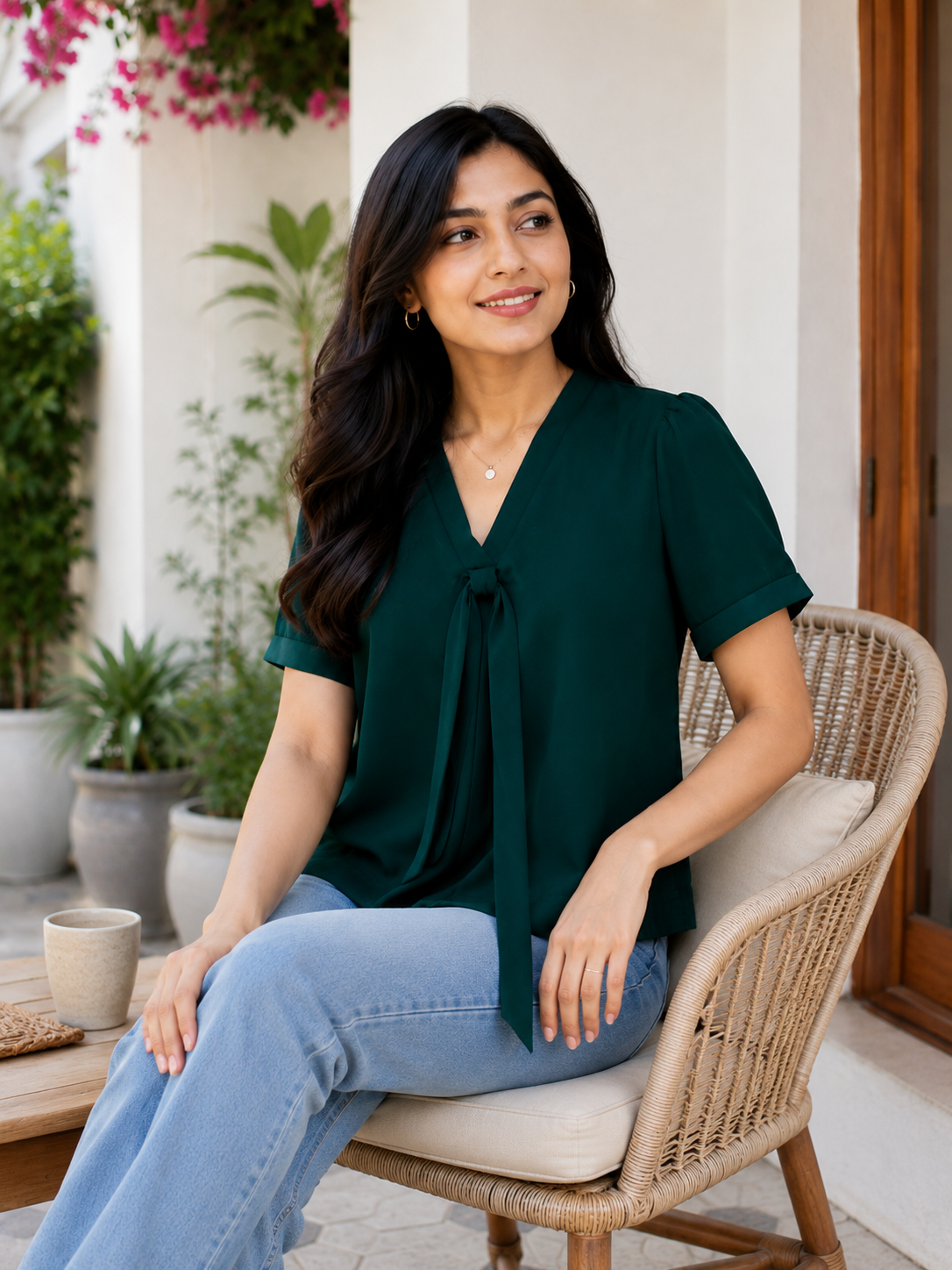 Women's Tie-Neck Top