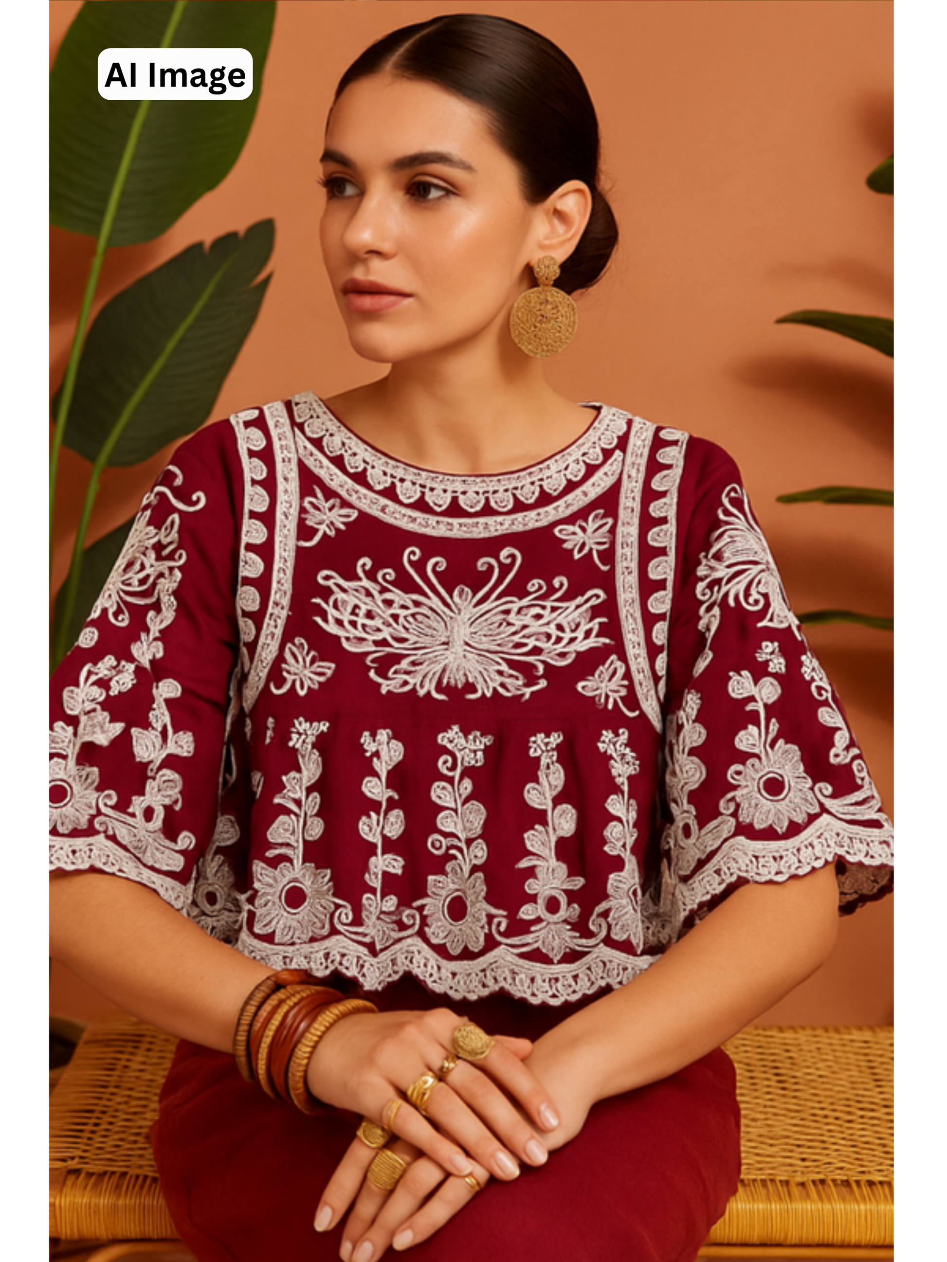 Embroidered Frok Top
