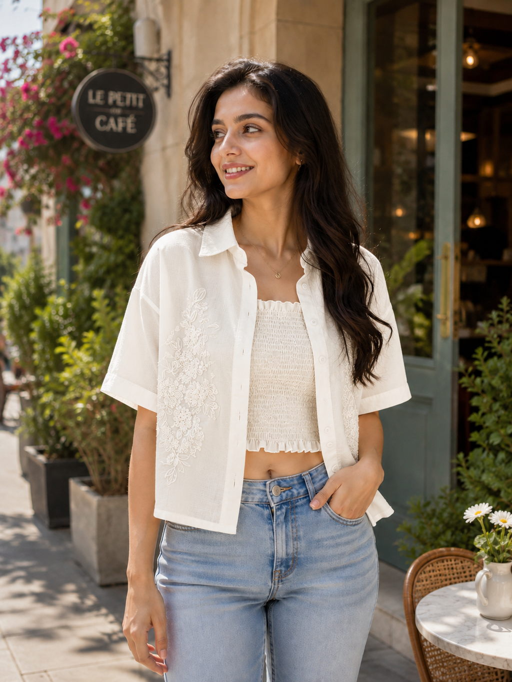 Two piece embellished shirt