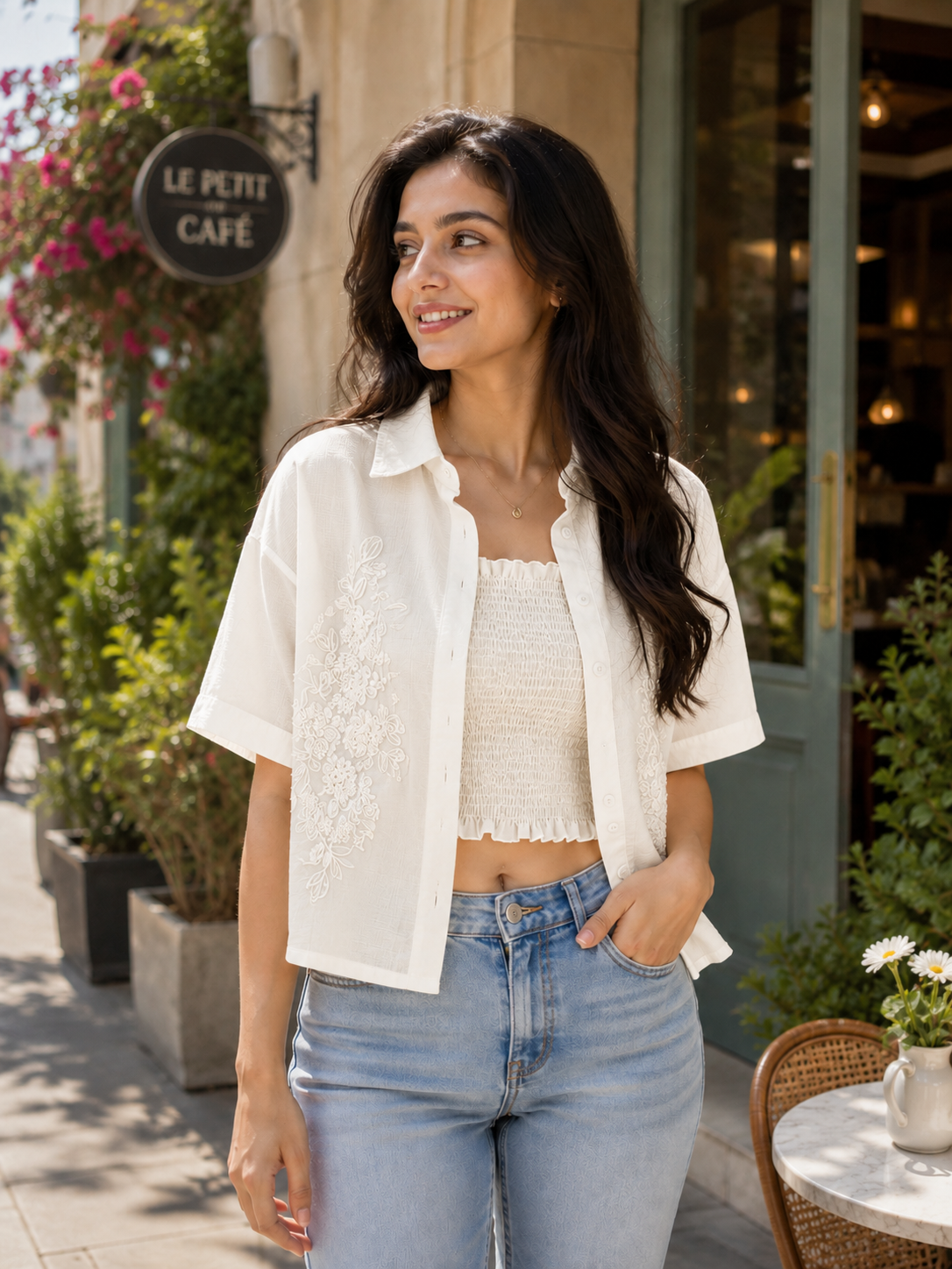 Two piece embellished shirt
