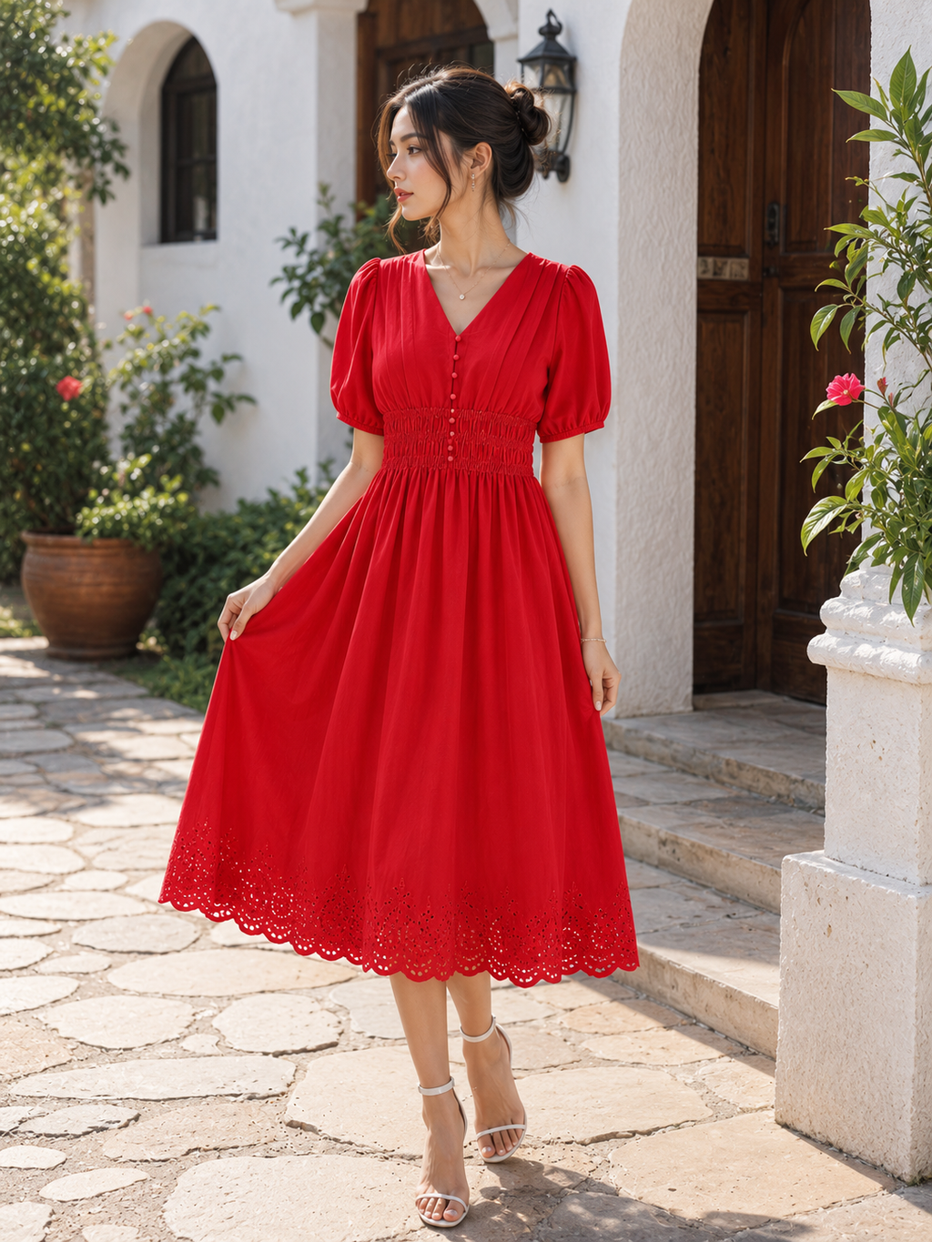 V Neck Long Lenth Dress