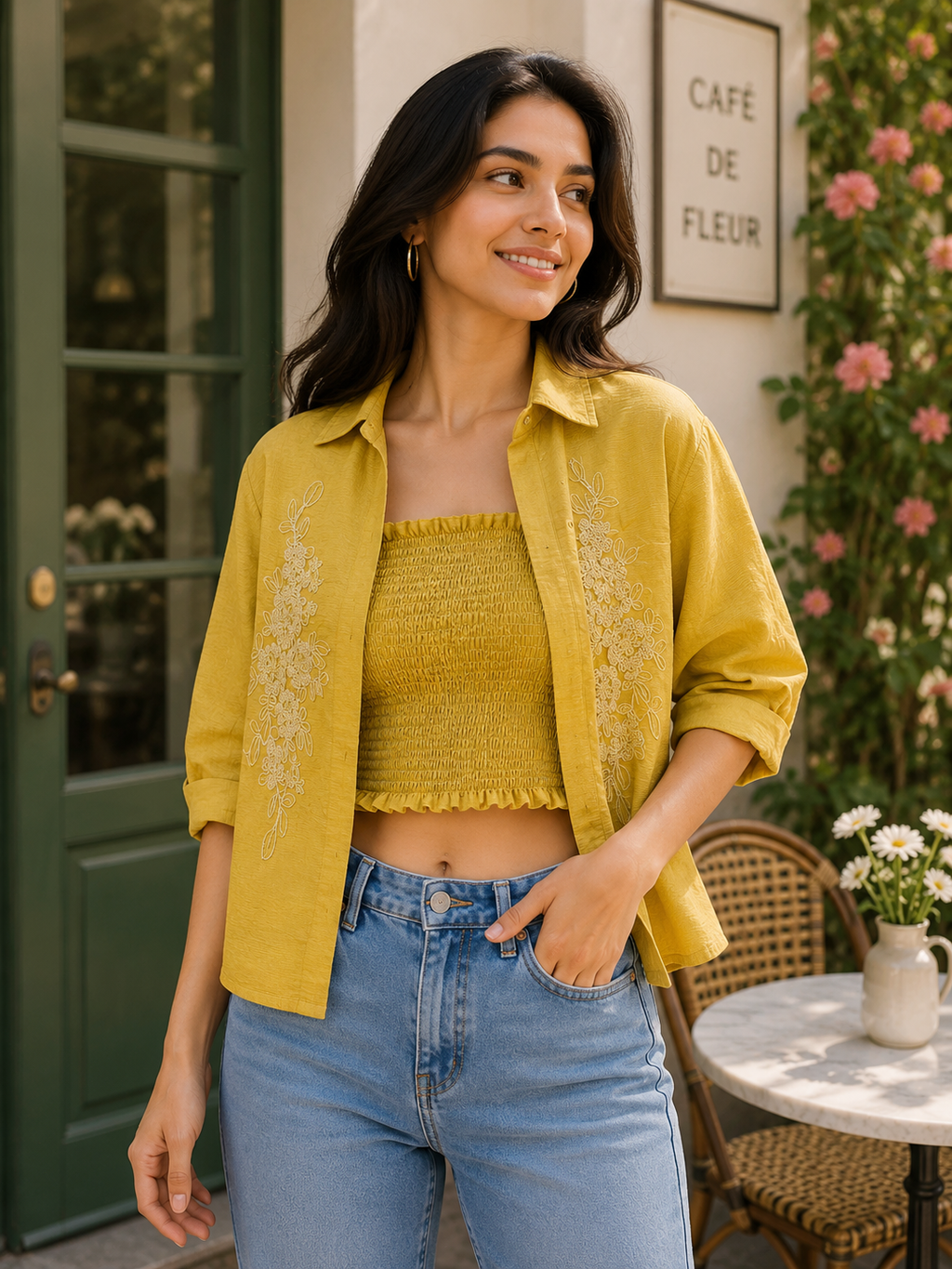 Two piece embellished shirt