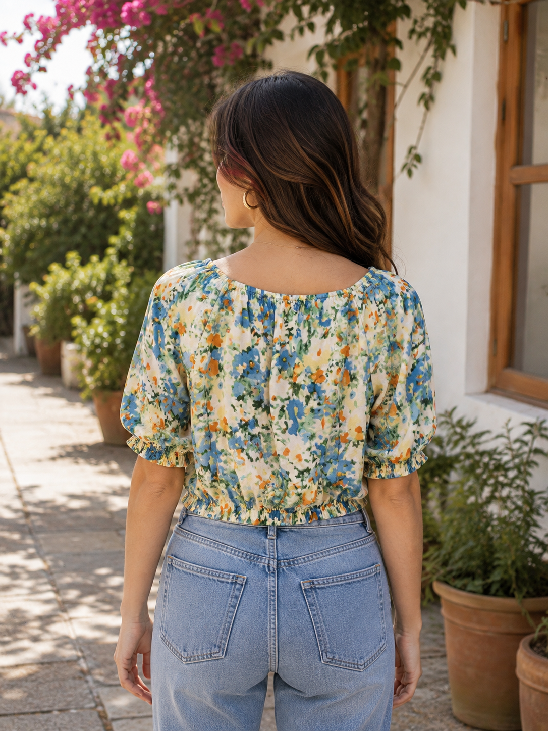 Women's Floral Printed Crop Top