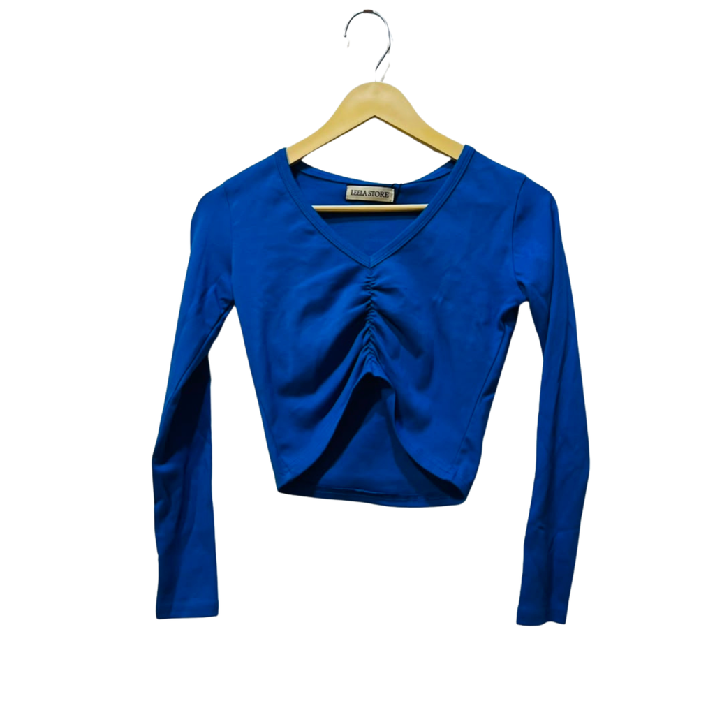 Stylish Ribbed V-Neck Full Sleeve