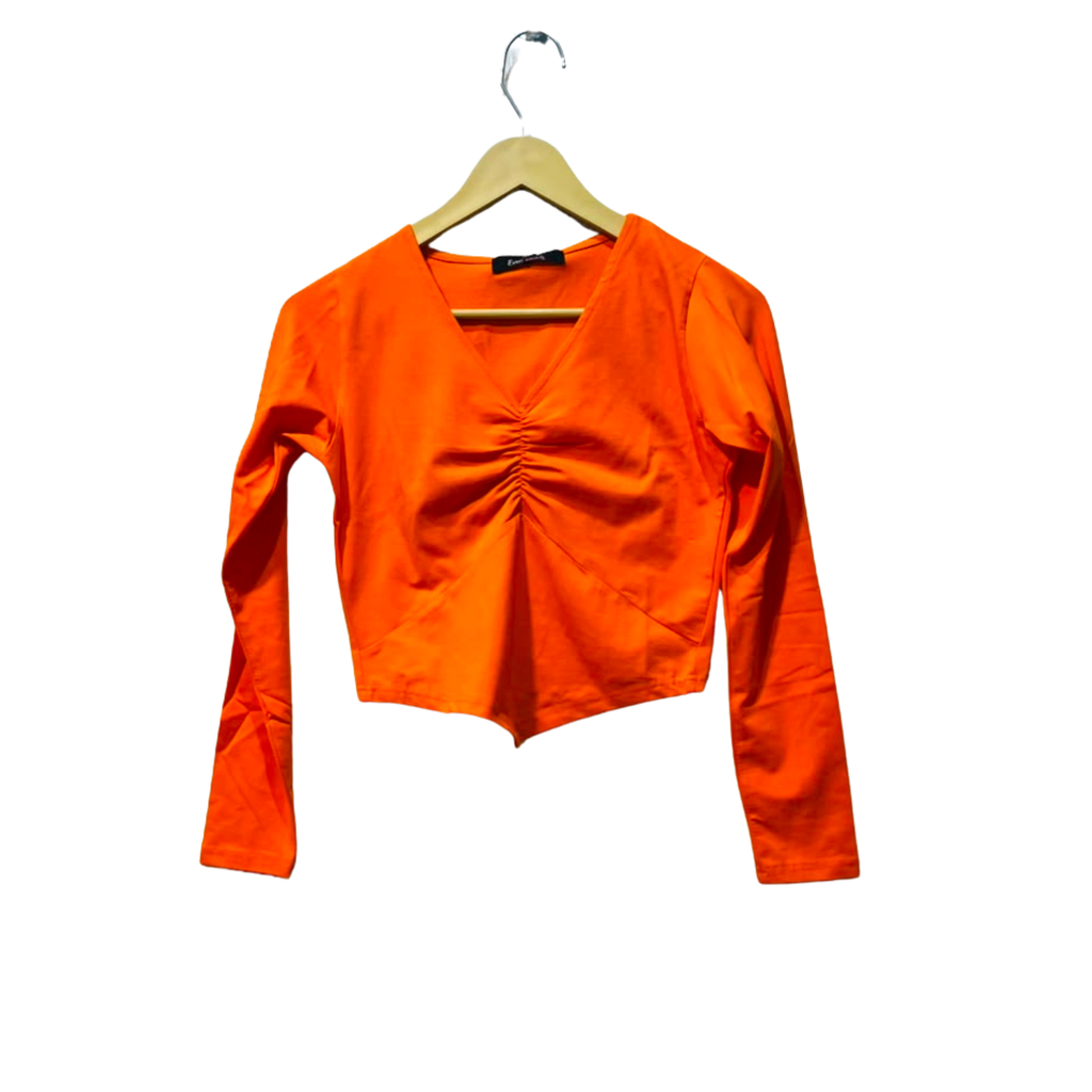 Stylish Ribbed V-Neck Full Sleeve