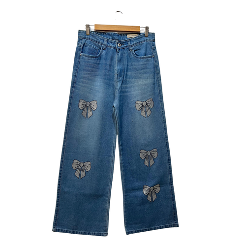 Bow design Stone jeans Leelastore