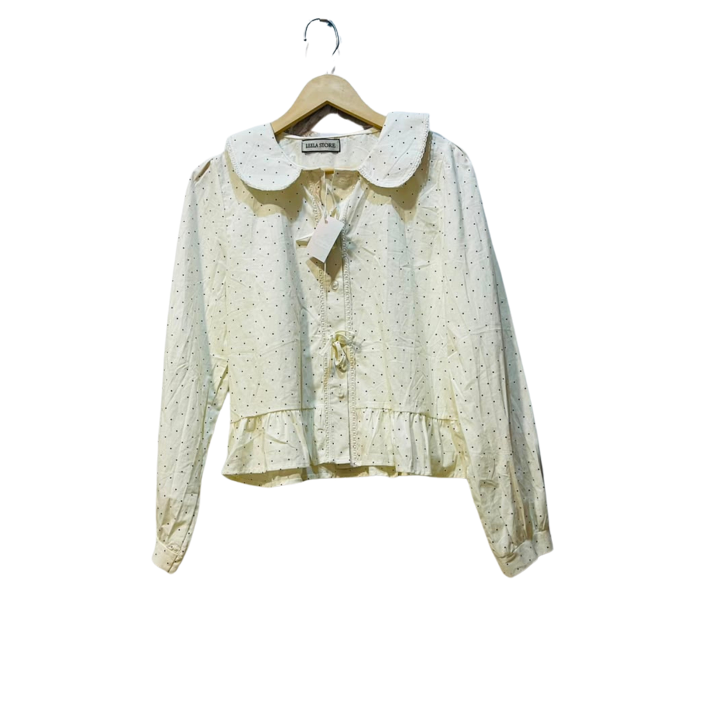 polka dotted korean shirt