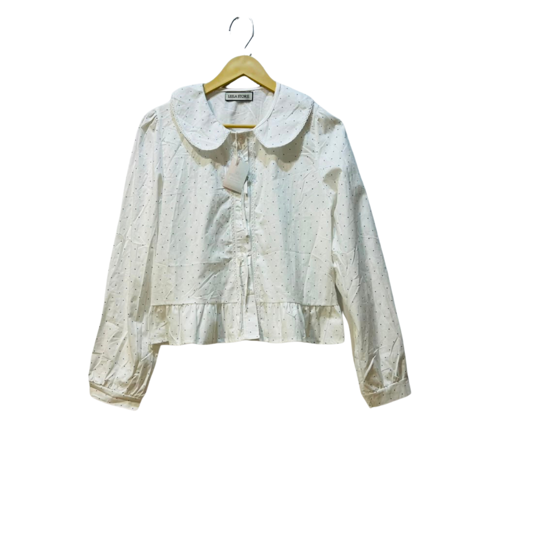 polka dotted korean shirt