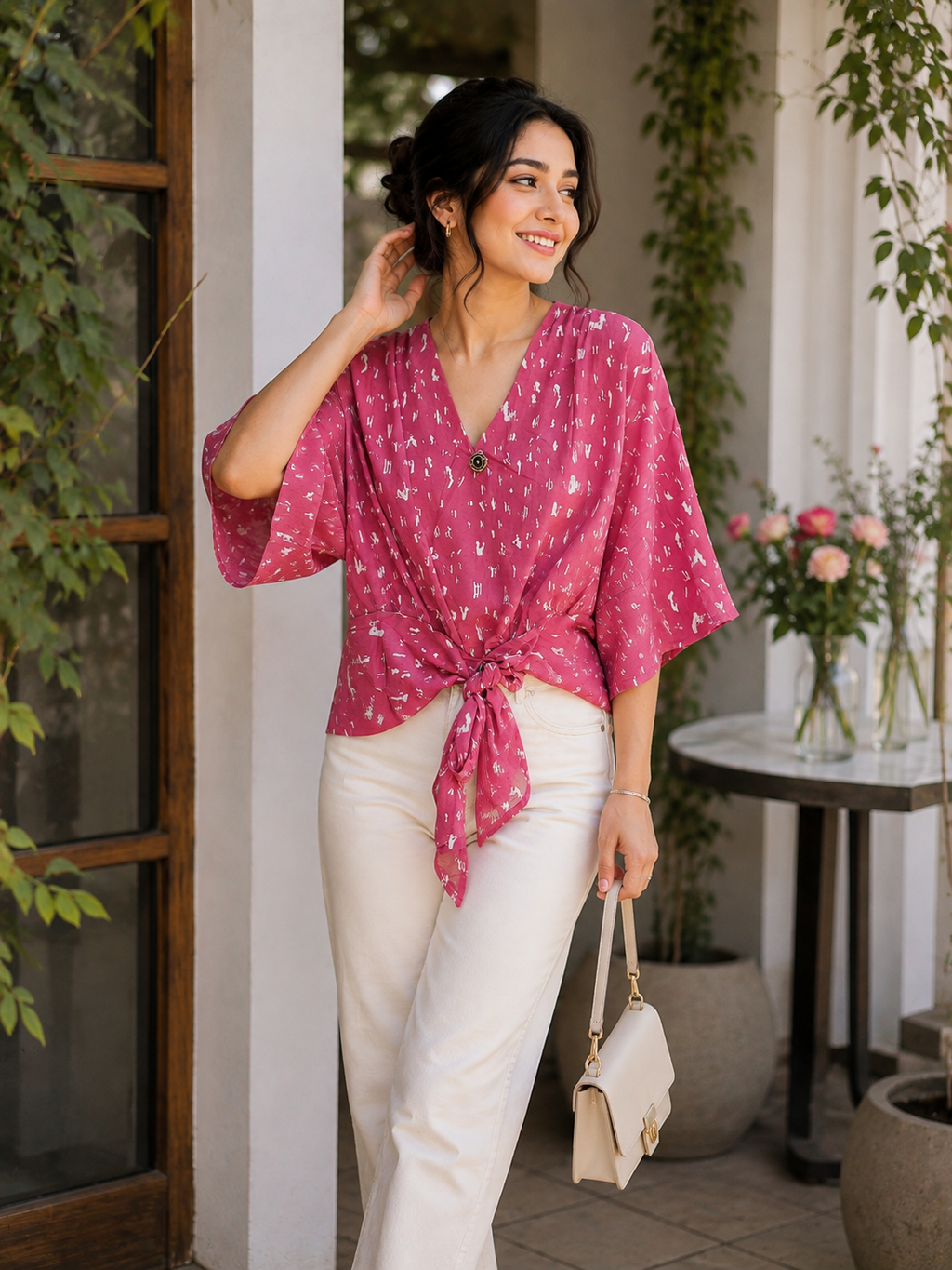 Pink knot style Top