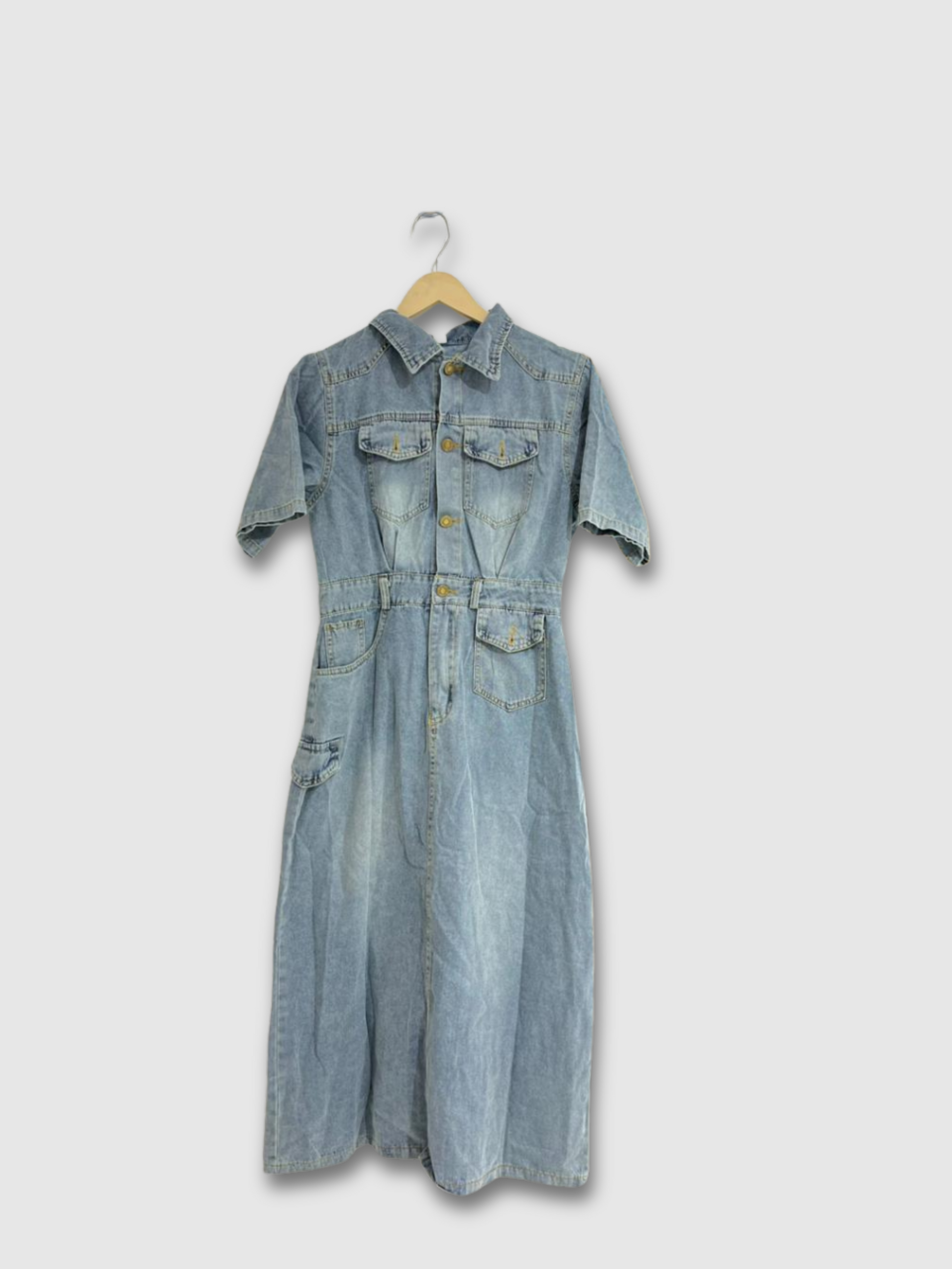 Women’s Denim One-Piece Dress – Free Size | LeelaStore