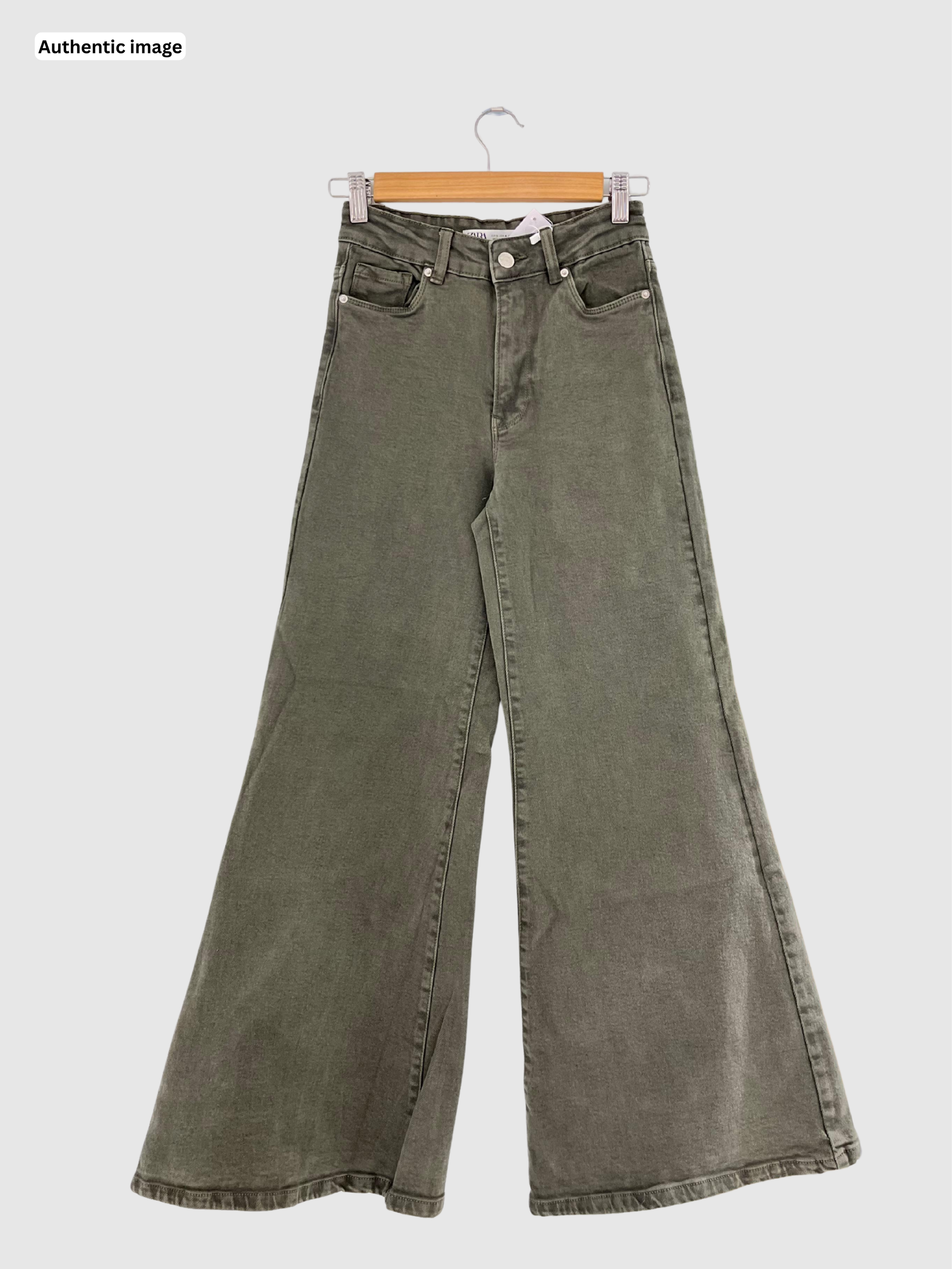 Green Wide Leg Jeans for Women