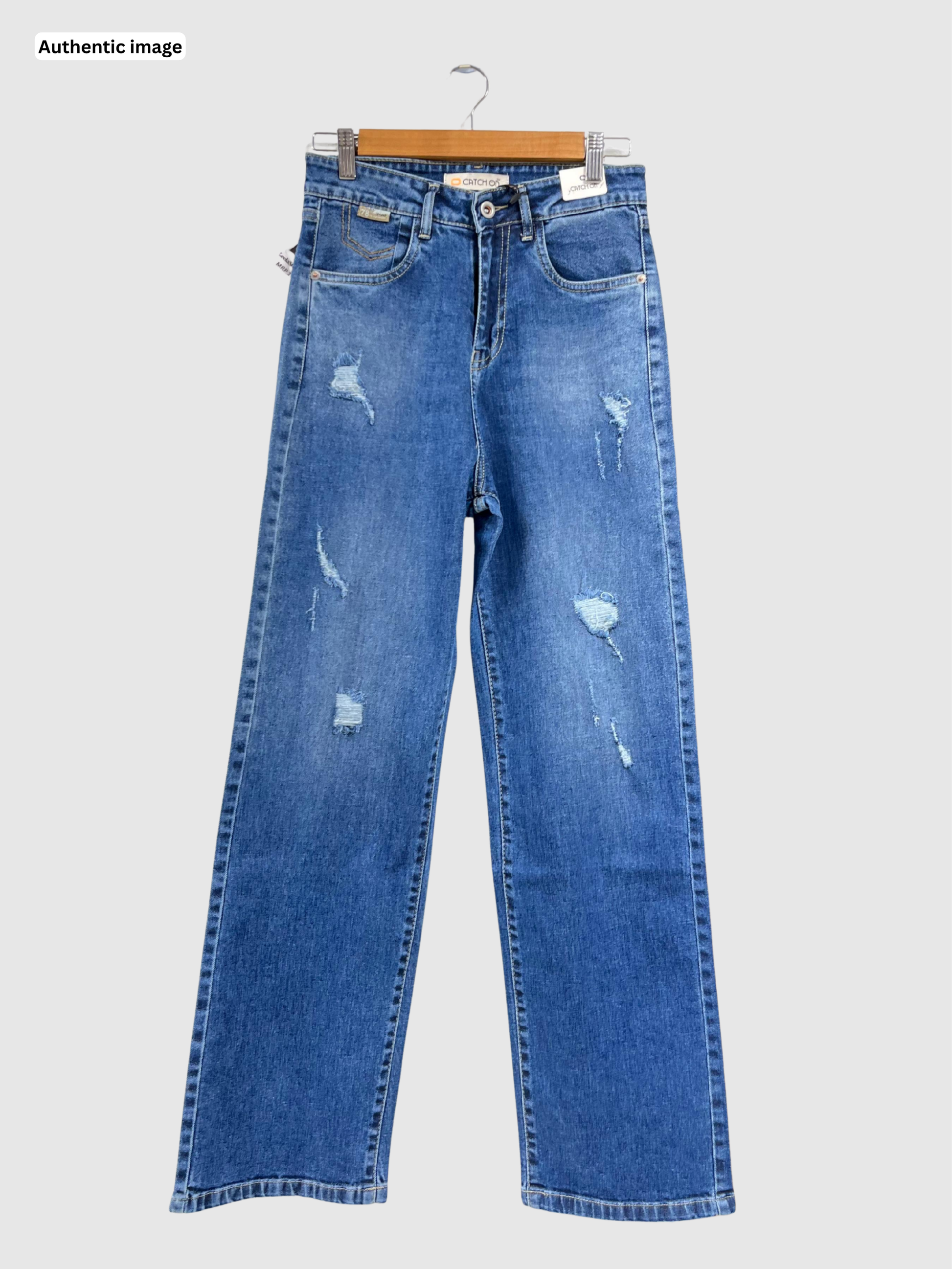 Ripped Straight Fit Jeans – DX Color