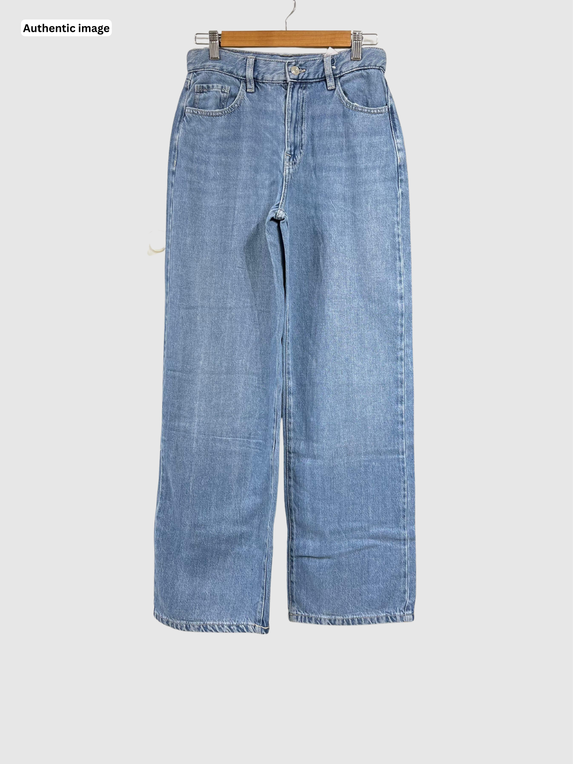 Casual Wide Leg Jeans – Blue Denim Comfort for Women