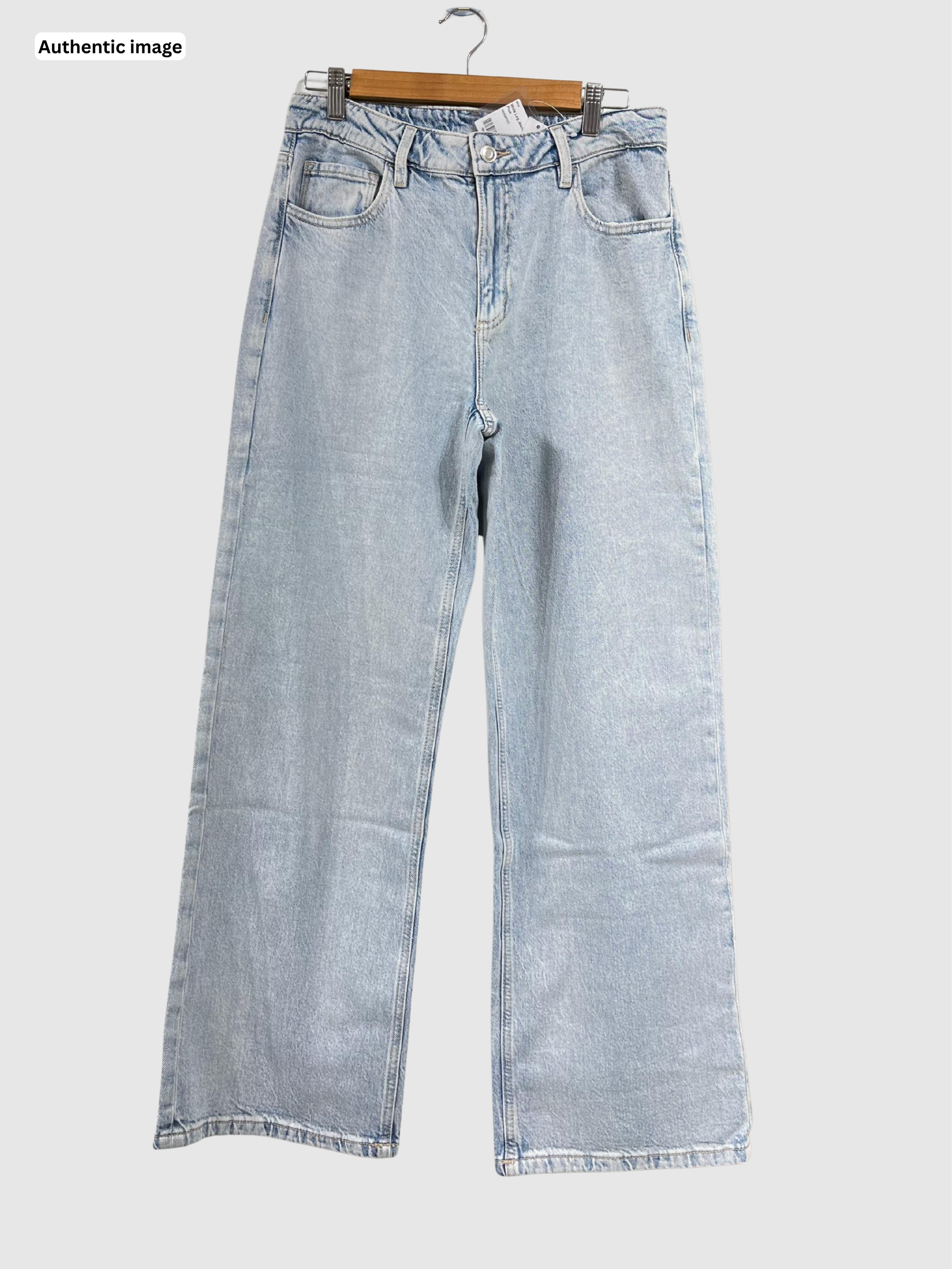 Denim Wide Leg Jeans – Blue Free Size Comfort for Women