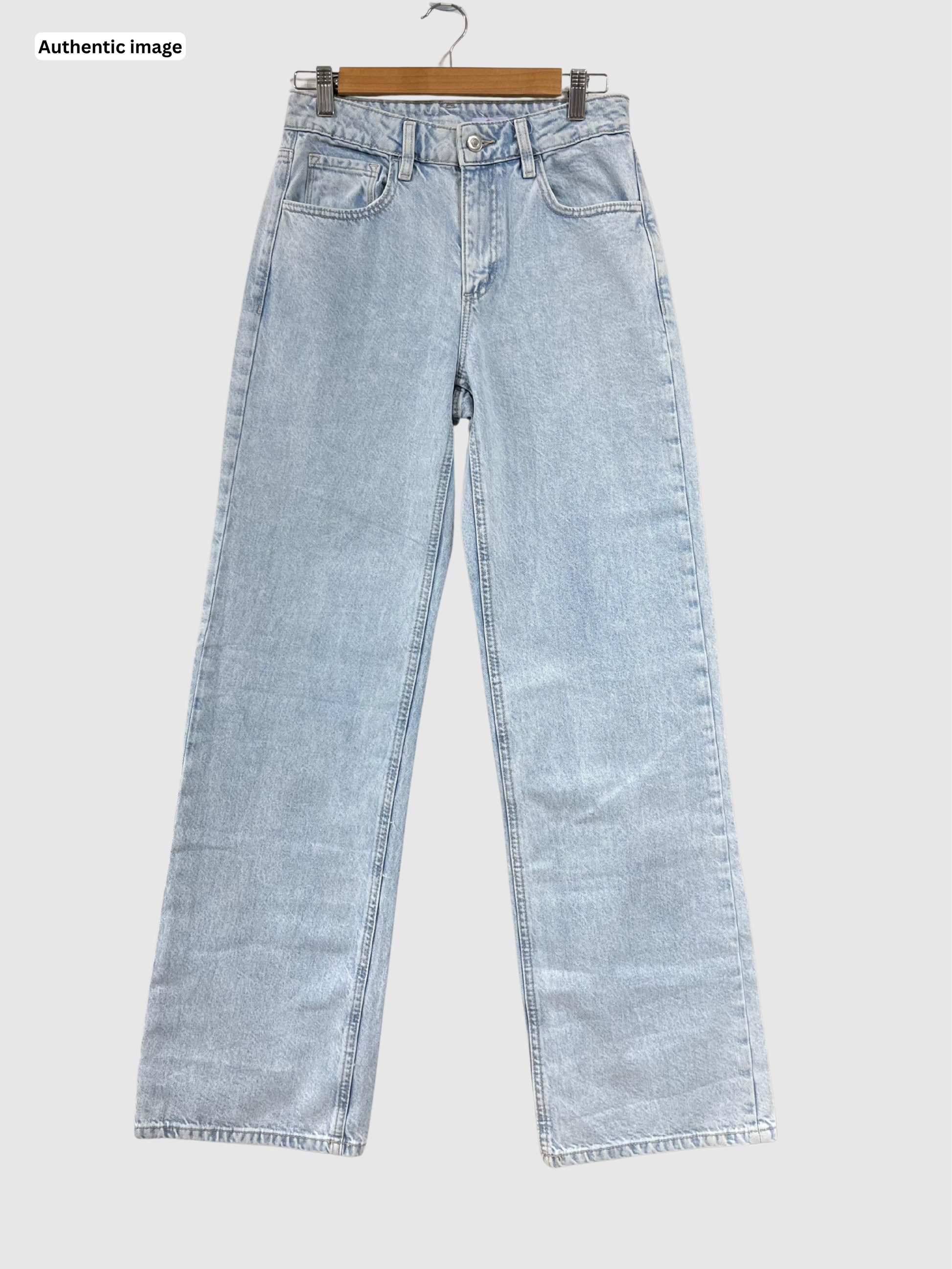 Denim Wide Leg Jeans – Blue Free Size Comfort for Women