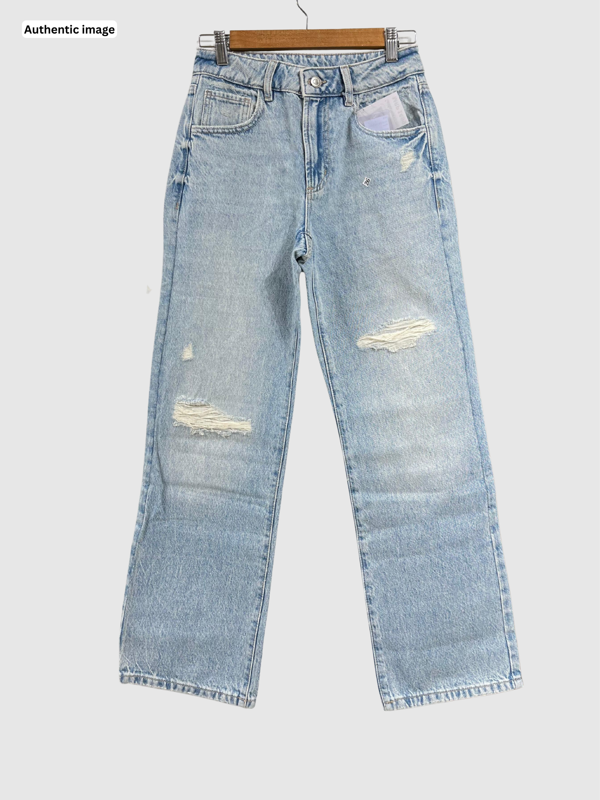 Straight Rugged Fit Jeans – Blue Comfort Wear for Women