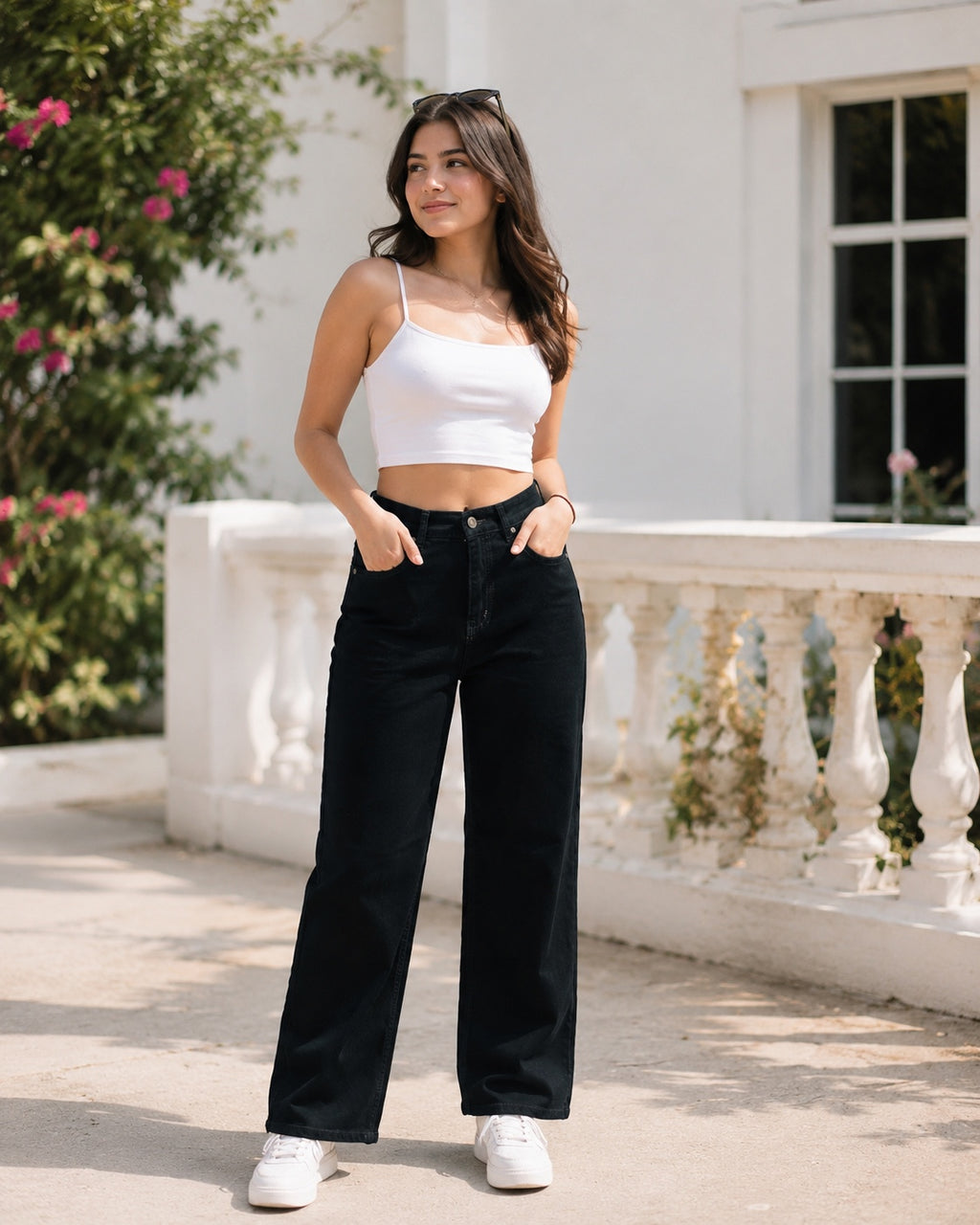 High-Waist Wide-Leg Jeans