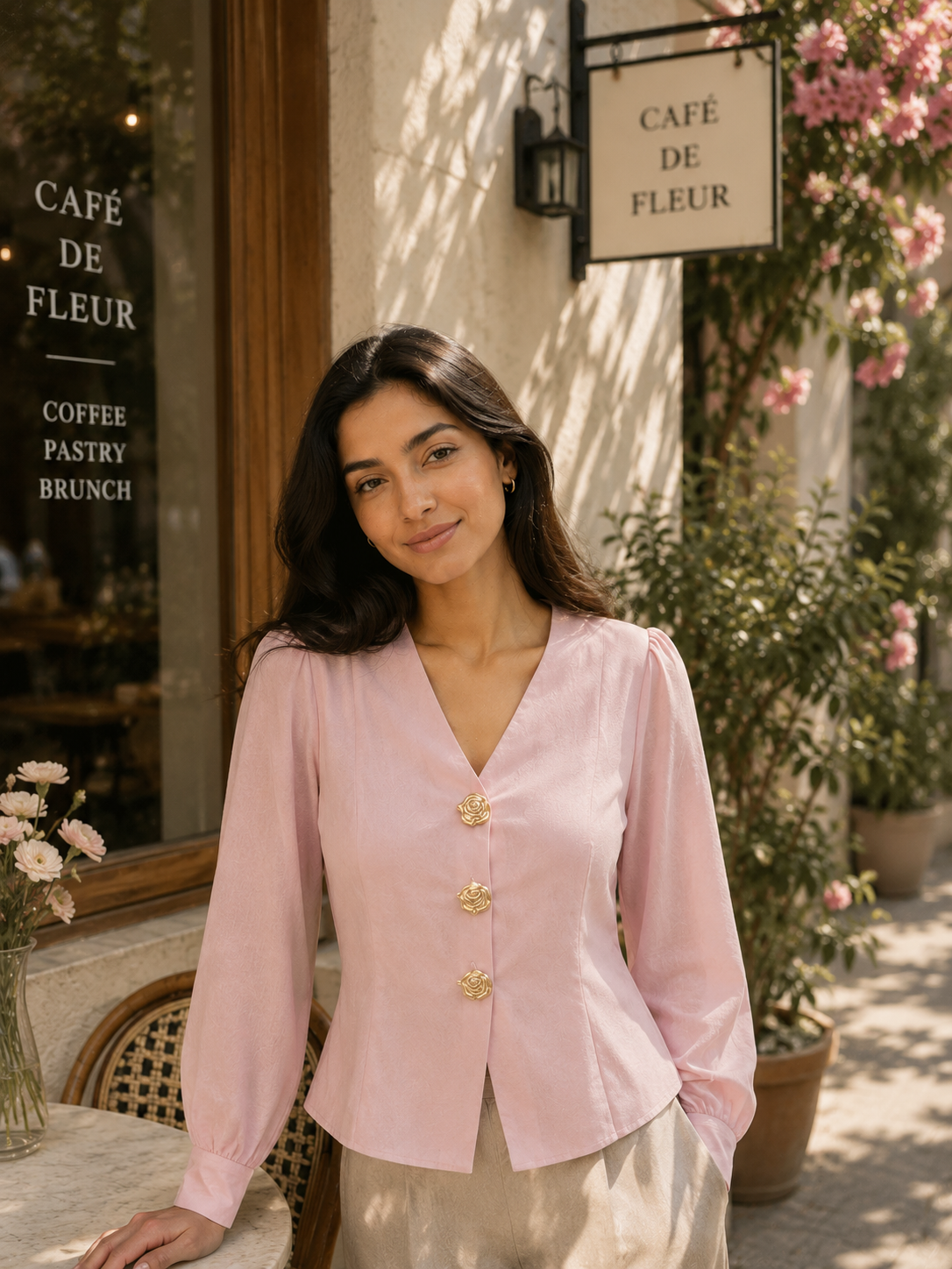 Kneeting full sleeves  v neck top