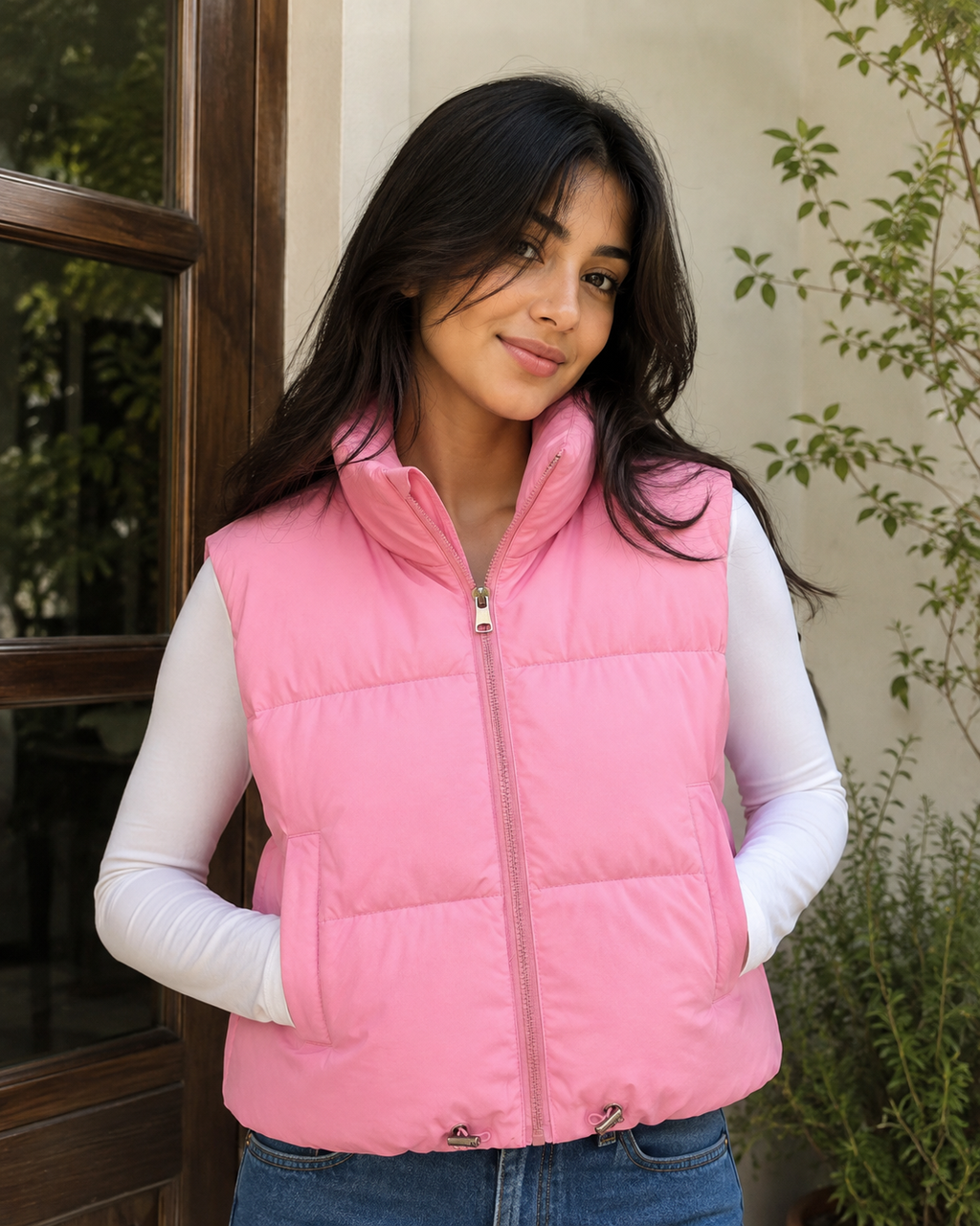 Women's Sleeveless Puffer Jacket – Lime Green
